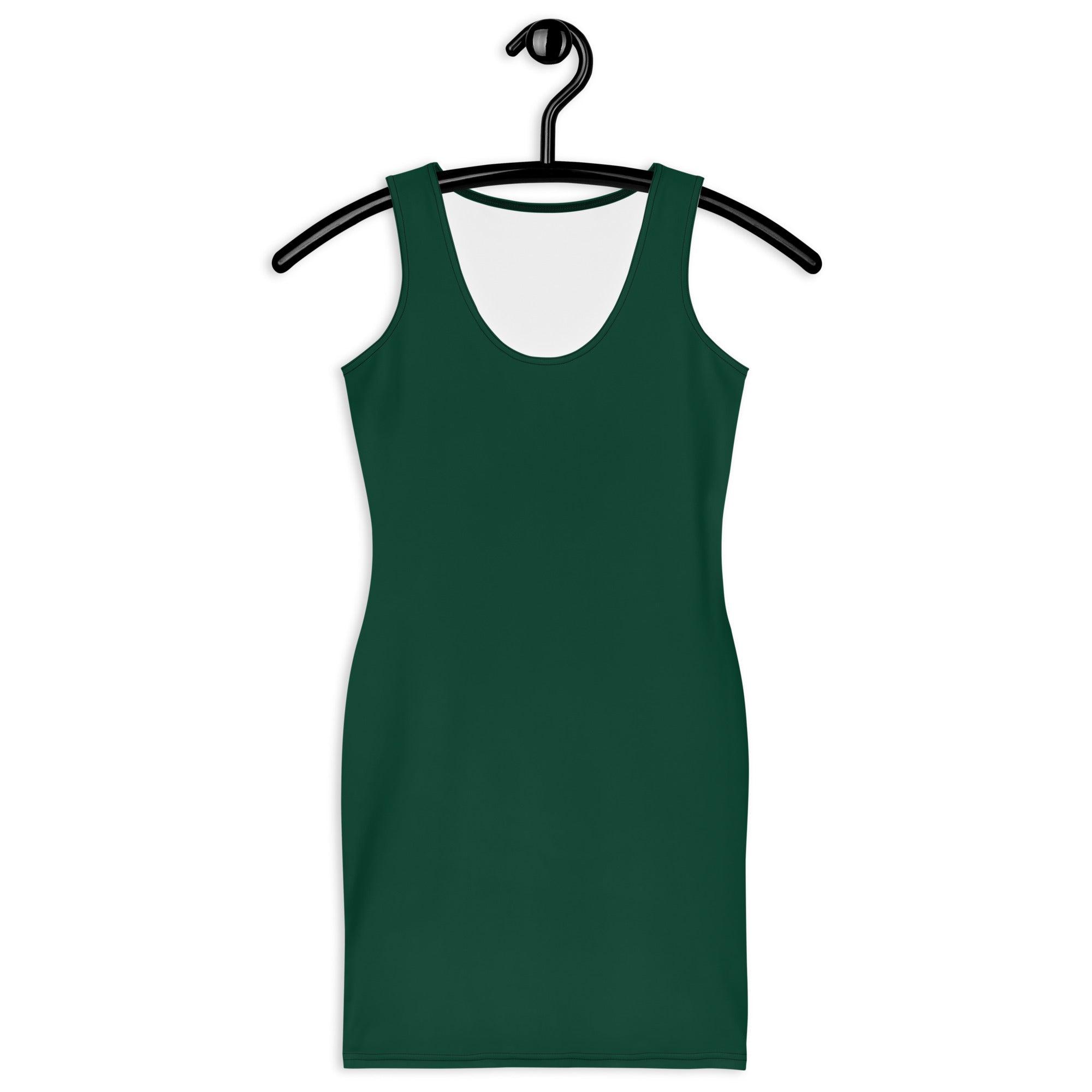 Preppy Emerald Green Plain Bodycon Mini Tank Dress