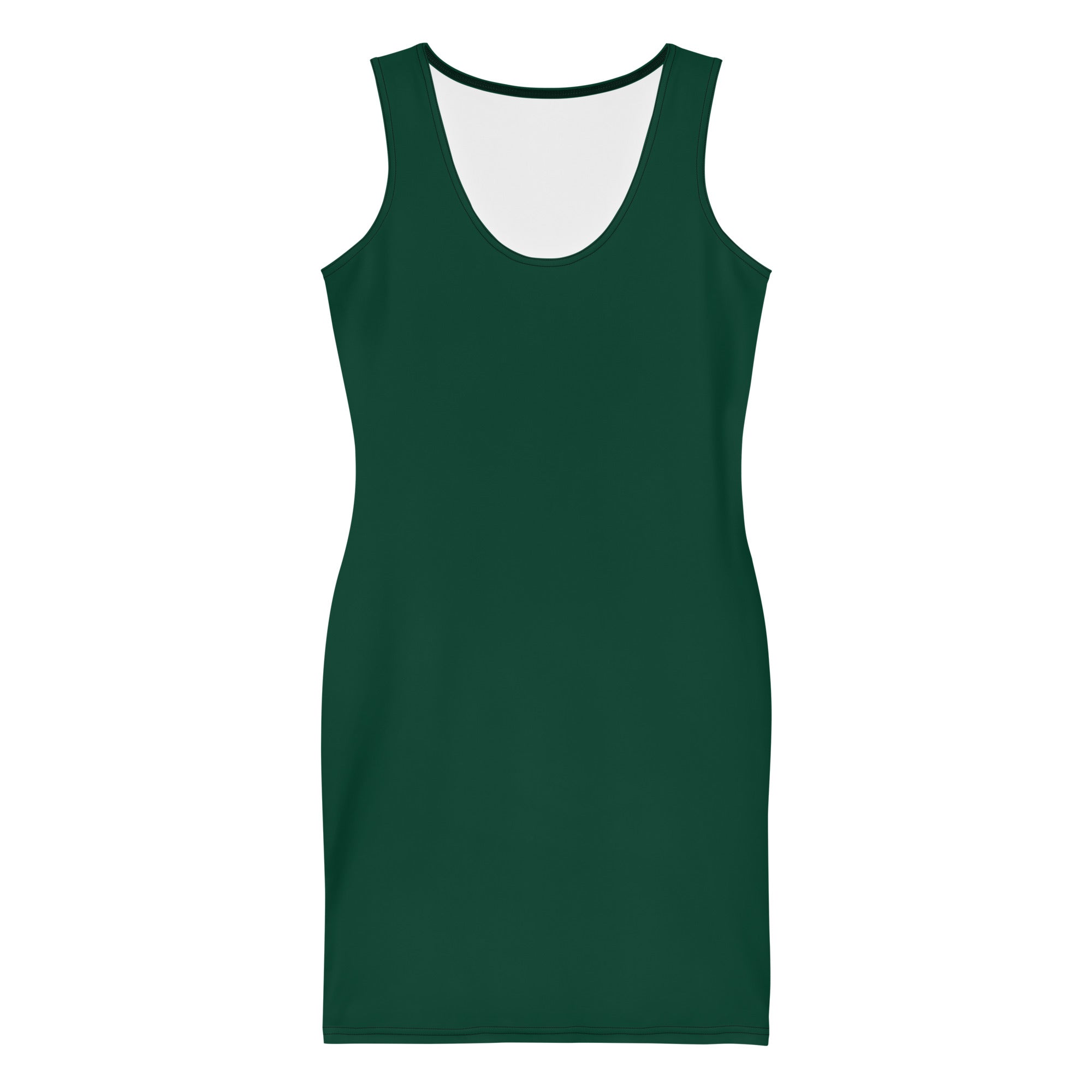 Preppy Emerald Green Plain Bodycon Mini Tank Dress
