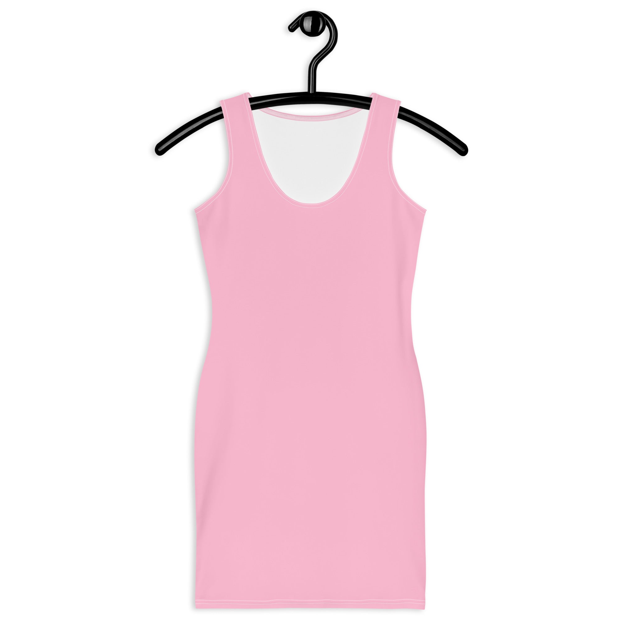 Preppy Cotton Candy Pink Plain Bodycon Mini Tank Dress