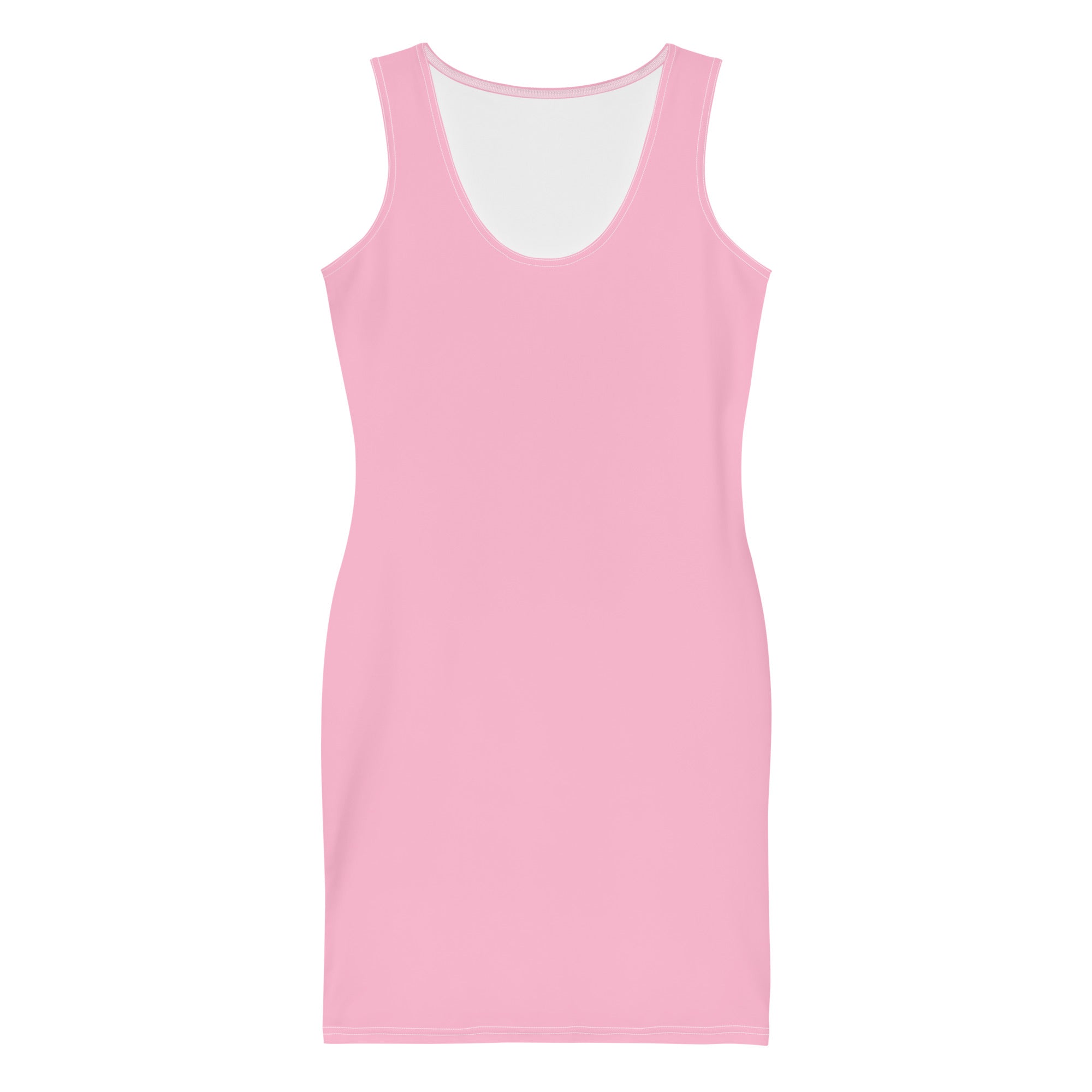 Preppy Cotton Candy Pink Plain Bodycon Mini Tank Dress