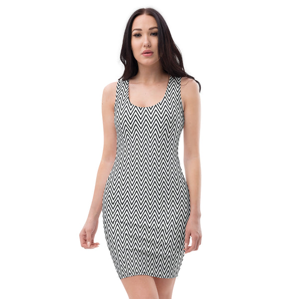 black and white geometric bodycon dress Bodycon Dress