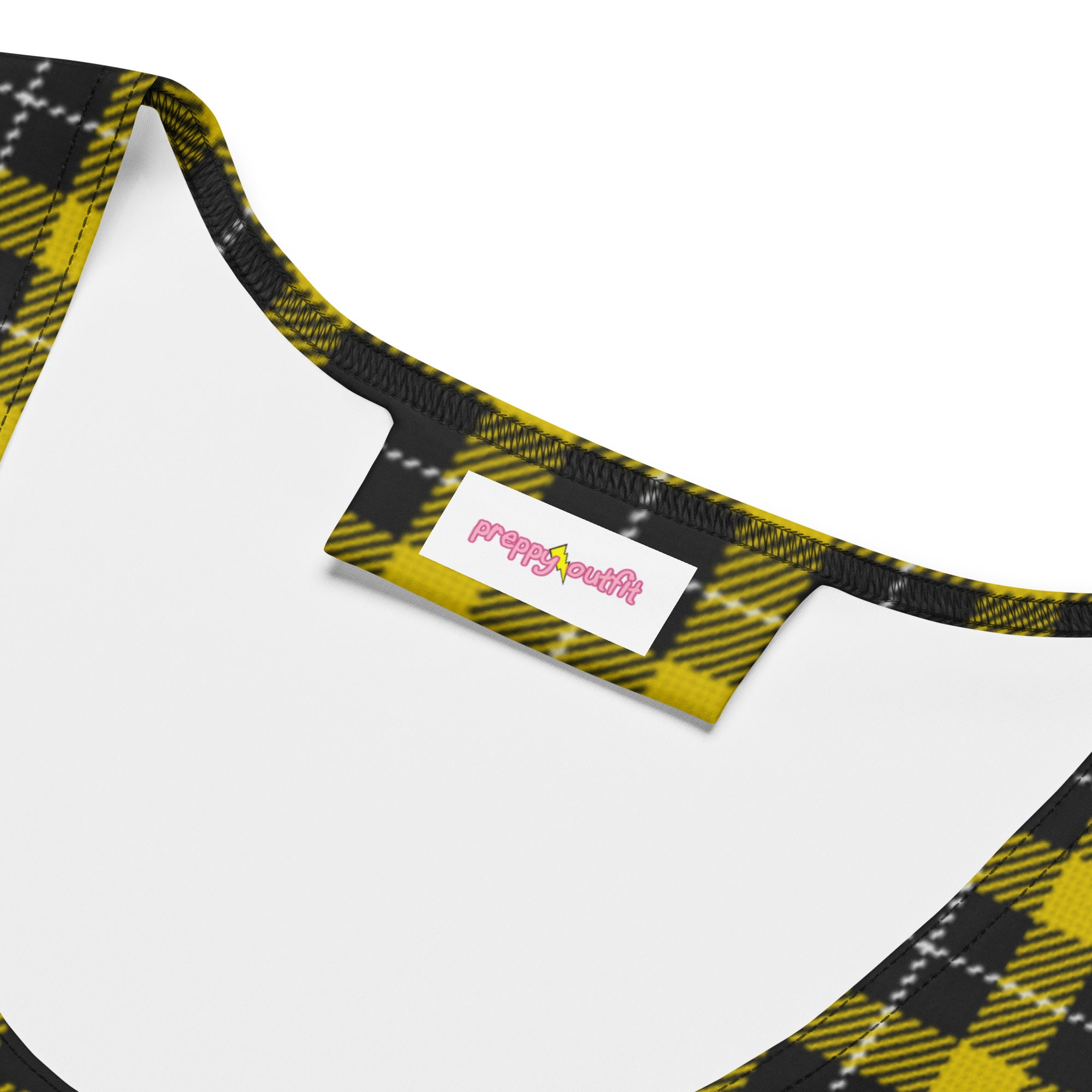 Preppy Black and Yellow Gingham Plaid Bodycon Dress