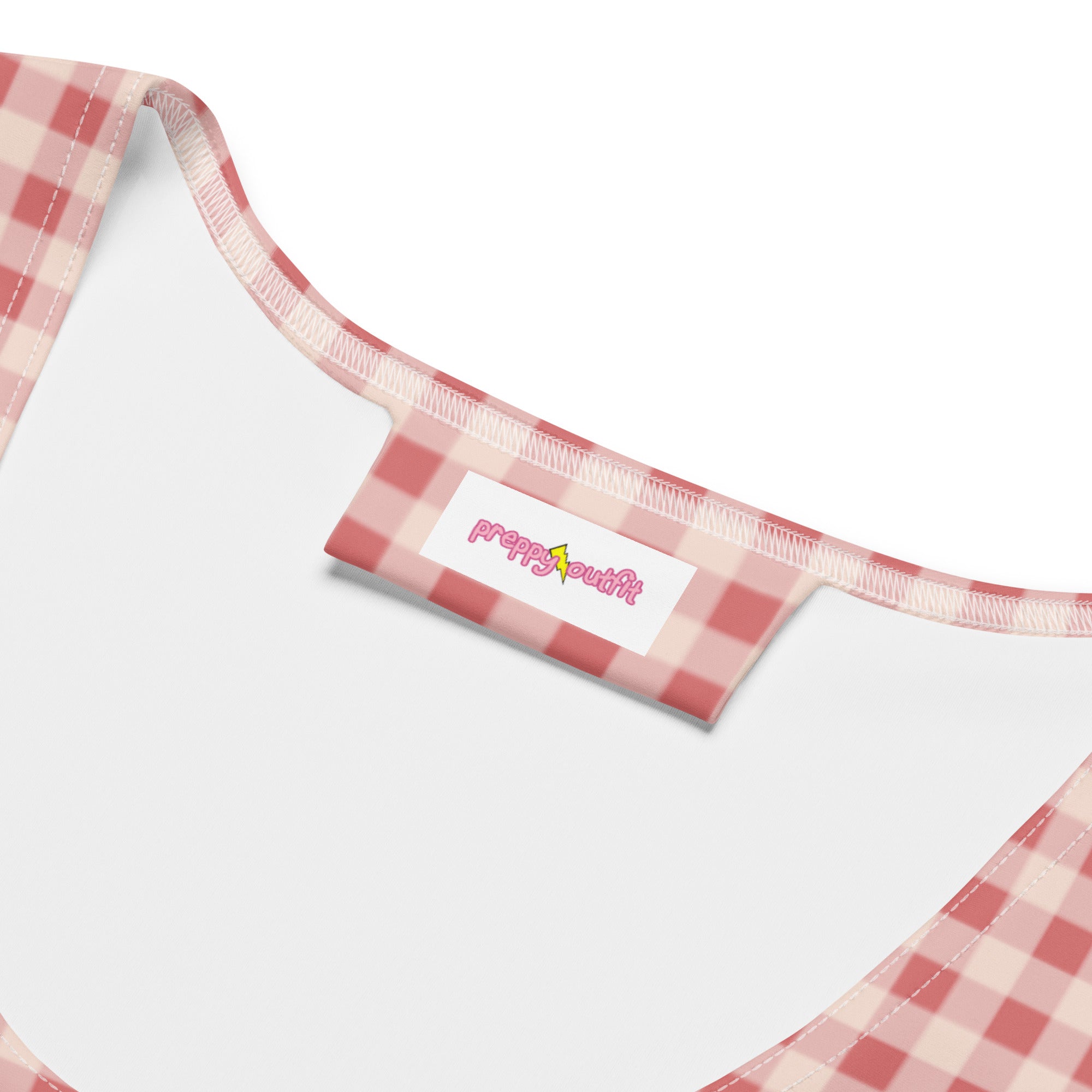 Preppy Pink Vintage Gingham Plaid Bodycon Dress