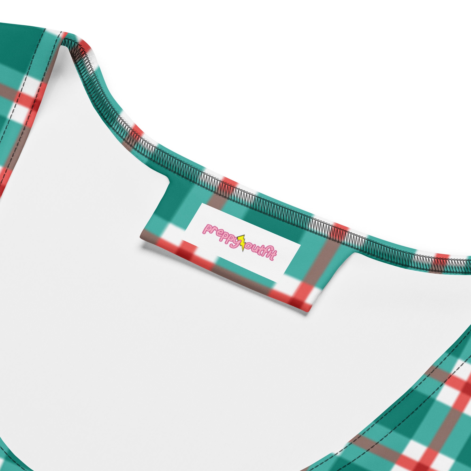 Green and Red Striped Plaid Grid Bodycon Dress