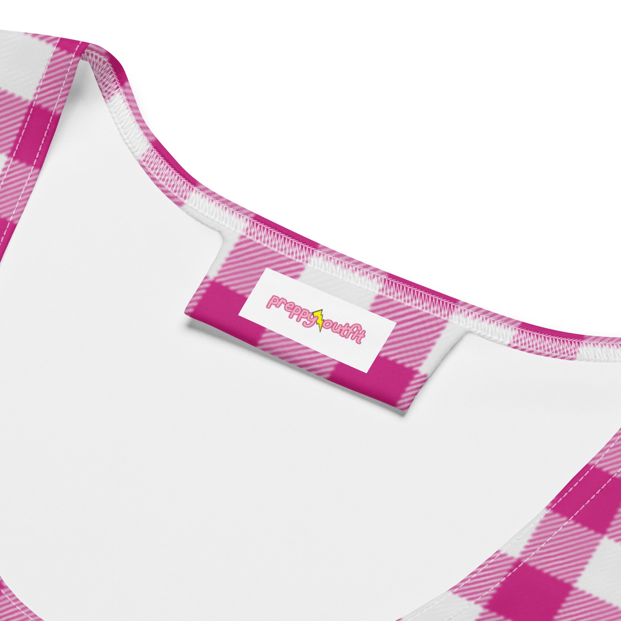 Preppy Pink and White Gingham Vintage Plaid Bodycon Dress