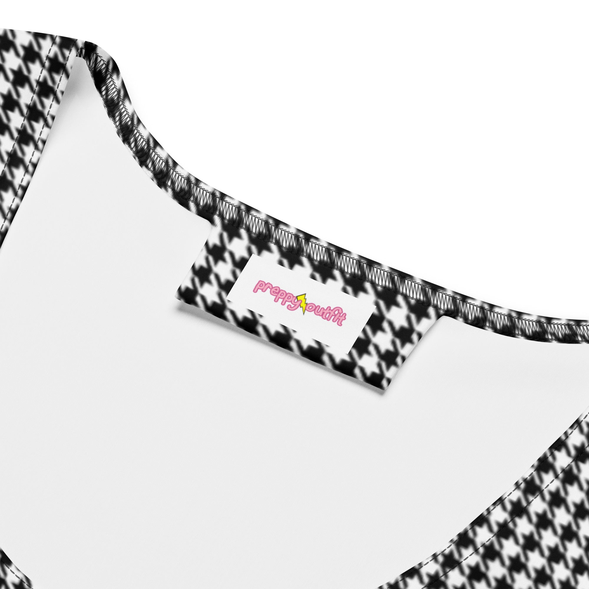 Vintage Black and White Houndstooth Bodycon Dress