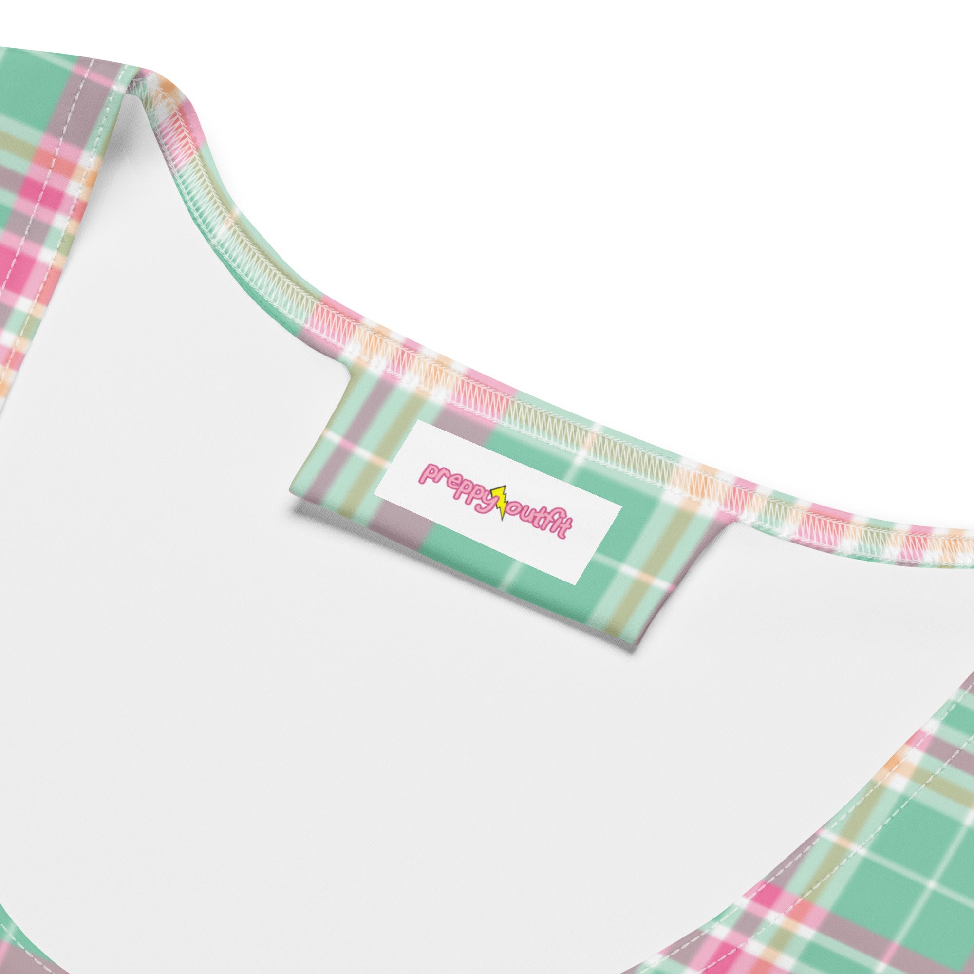 Preppy Pastel Green and Pink Tartan Plaid Bodycon Dress