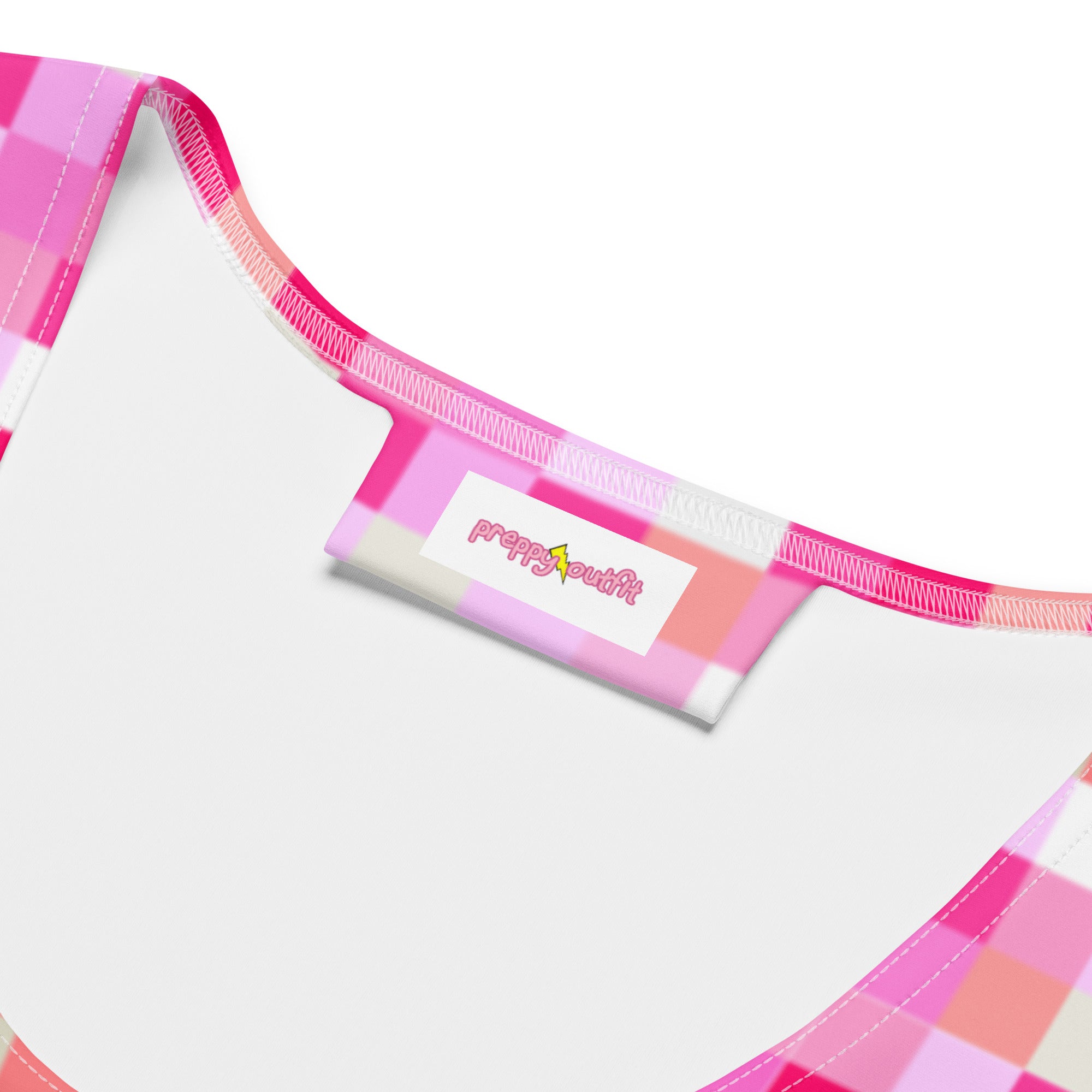 Aesthetic Pixelated Preppy Pink Tartan Plaid Bodycon Dress