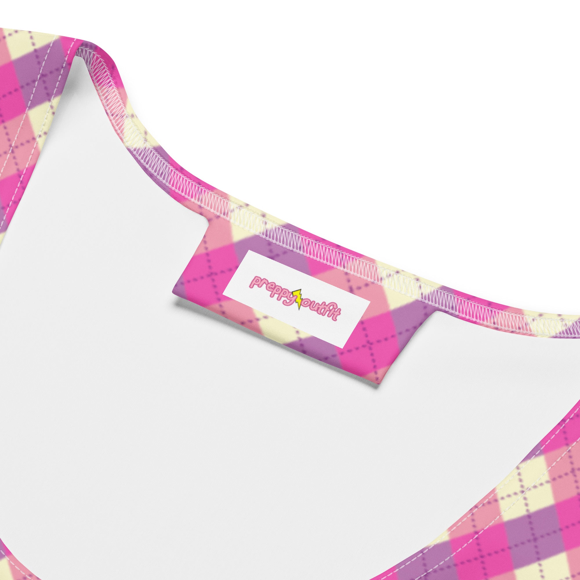 Preppy Pink & Purple Gingham Plaid Aesthetic Bodycon Dress