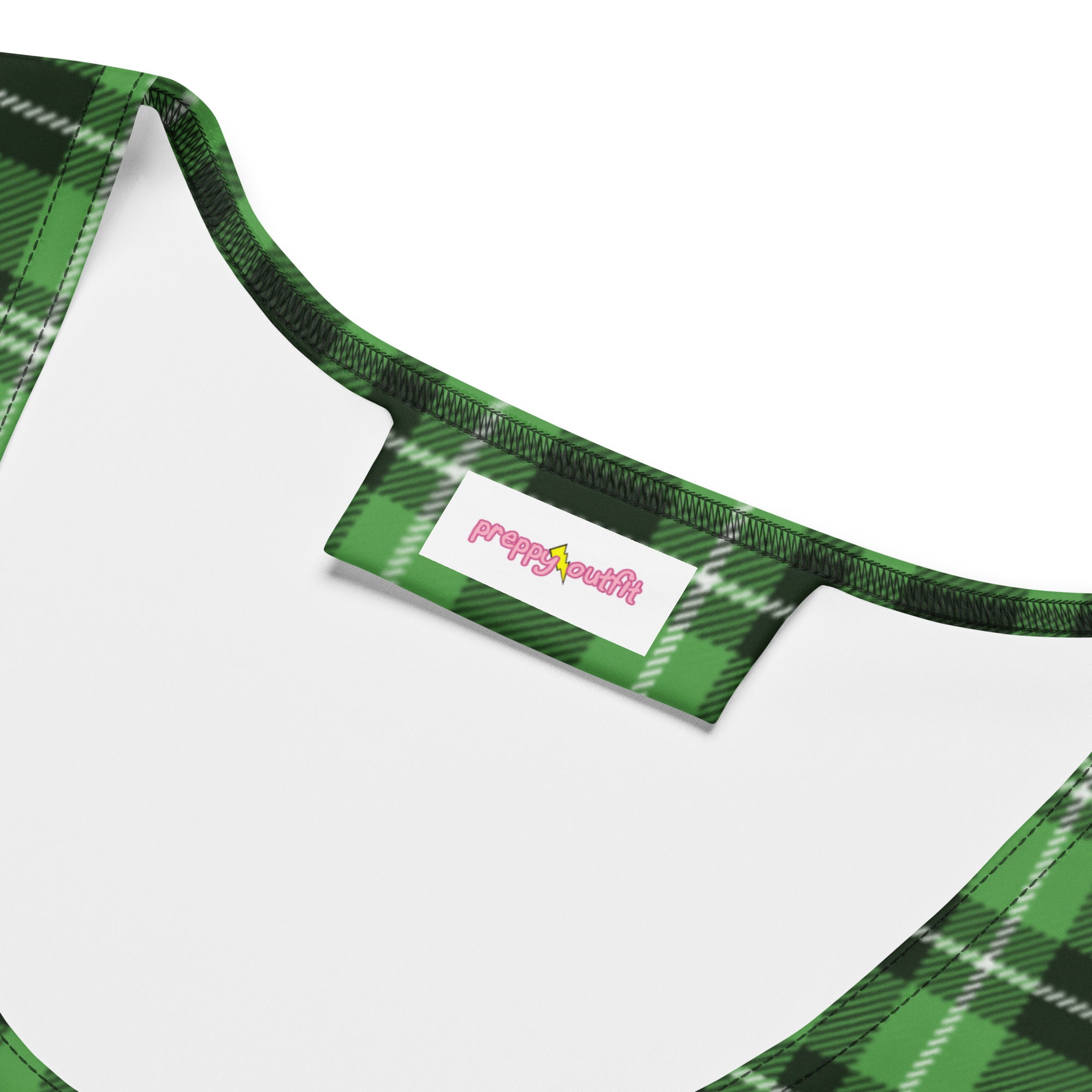 Preppy Aesthatic Green and Black Tartan Plaid Bodycon Dress