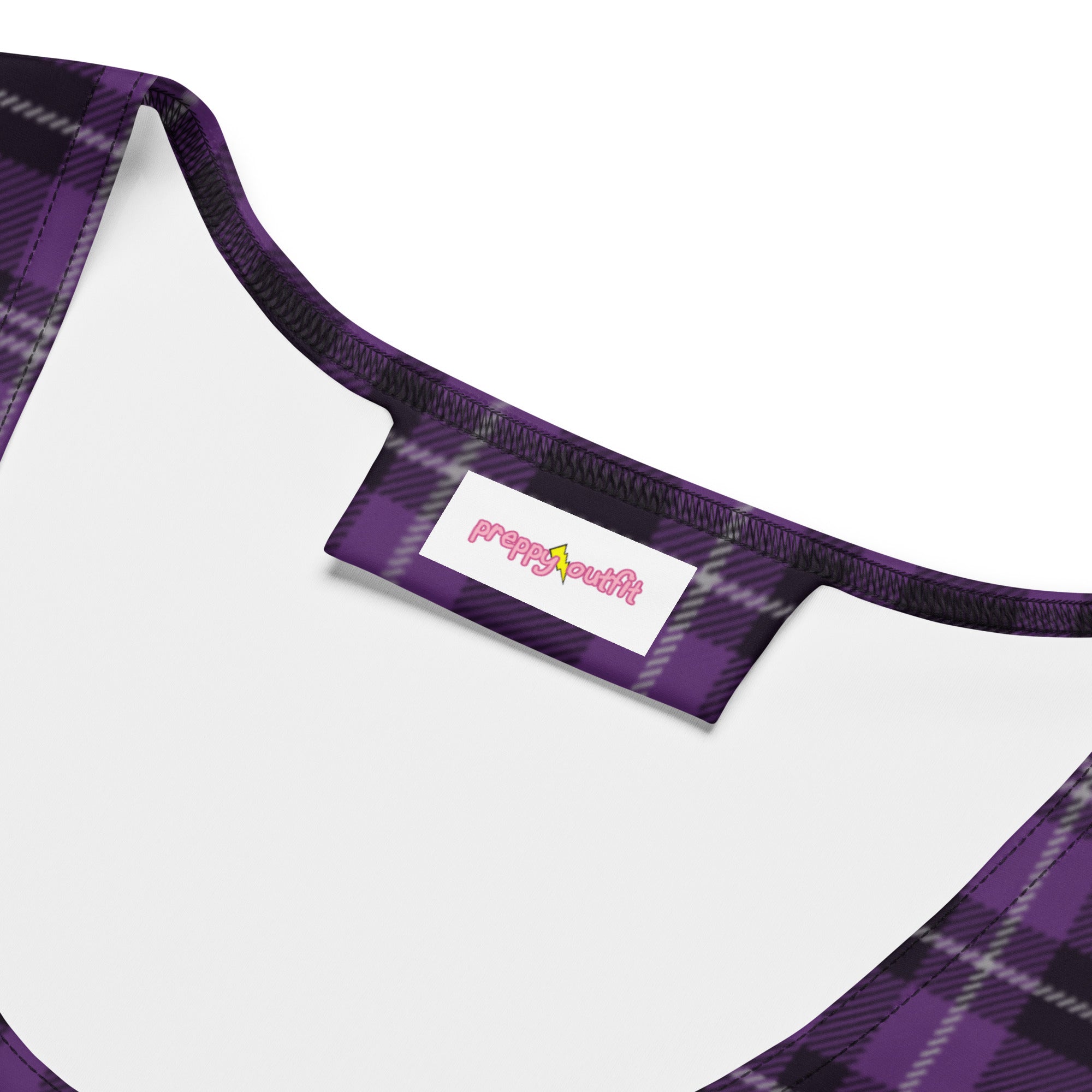 Preppy Purple and Black Tartan Plaid Pattern Bodycon Dress