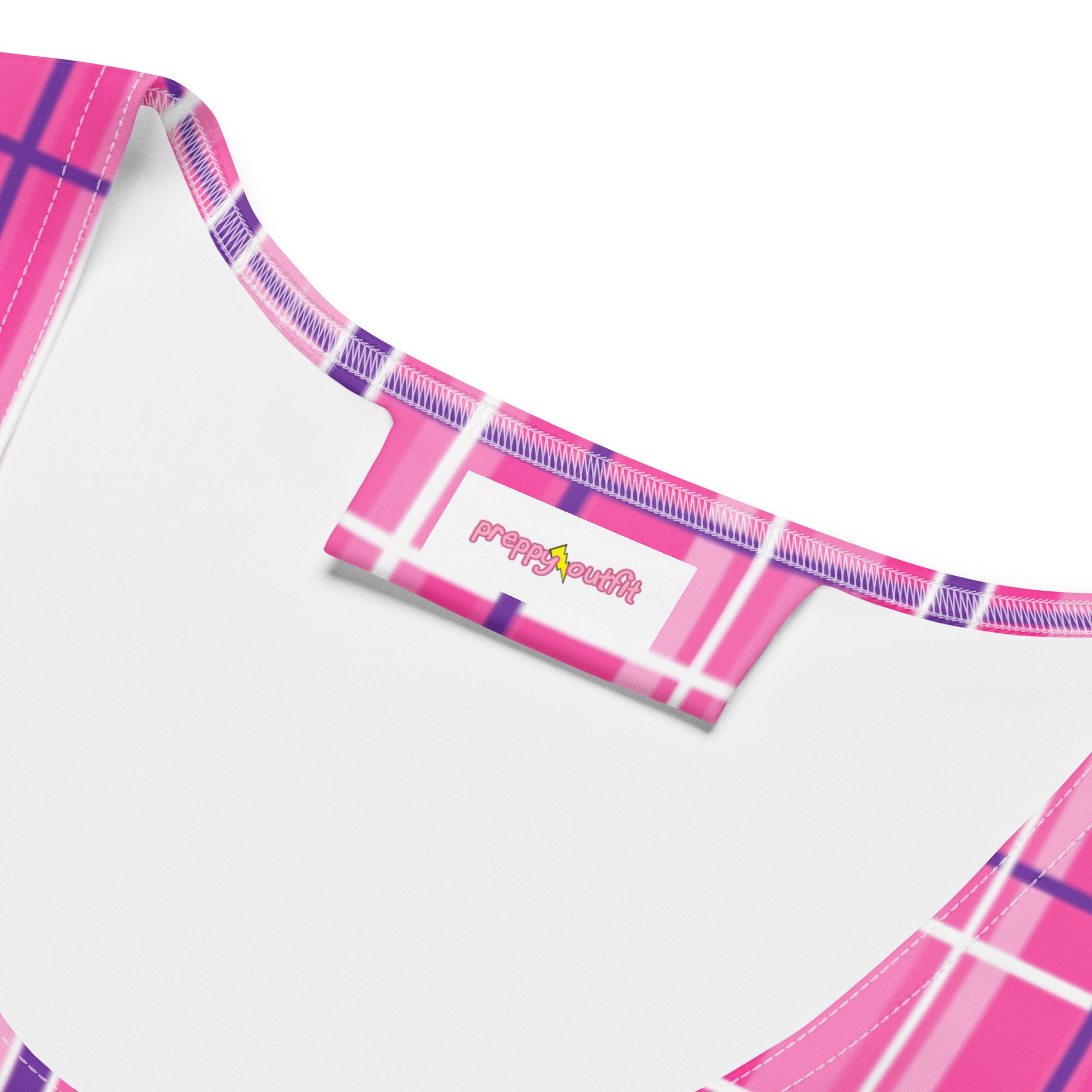 Preppy Pink and Purple Tartan Plaid Aesthetic Bodycon Dress