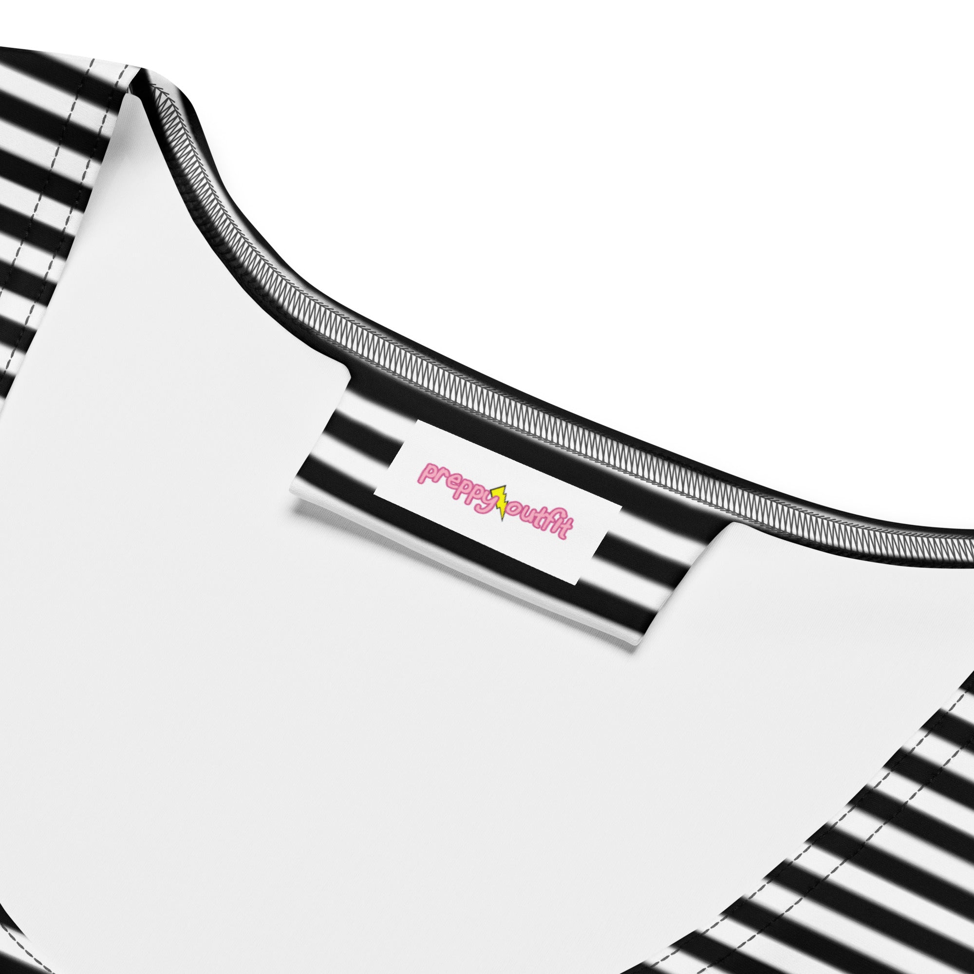 Preppy Horizontal Black and White Striped Bodycon Dress