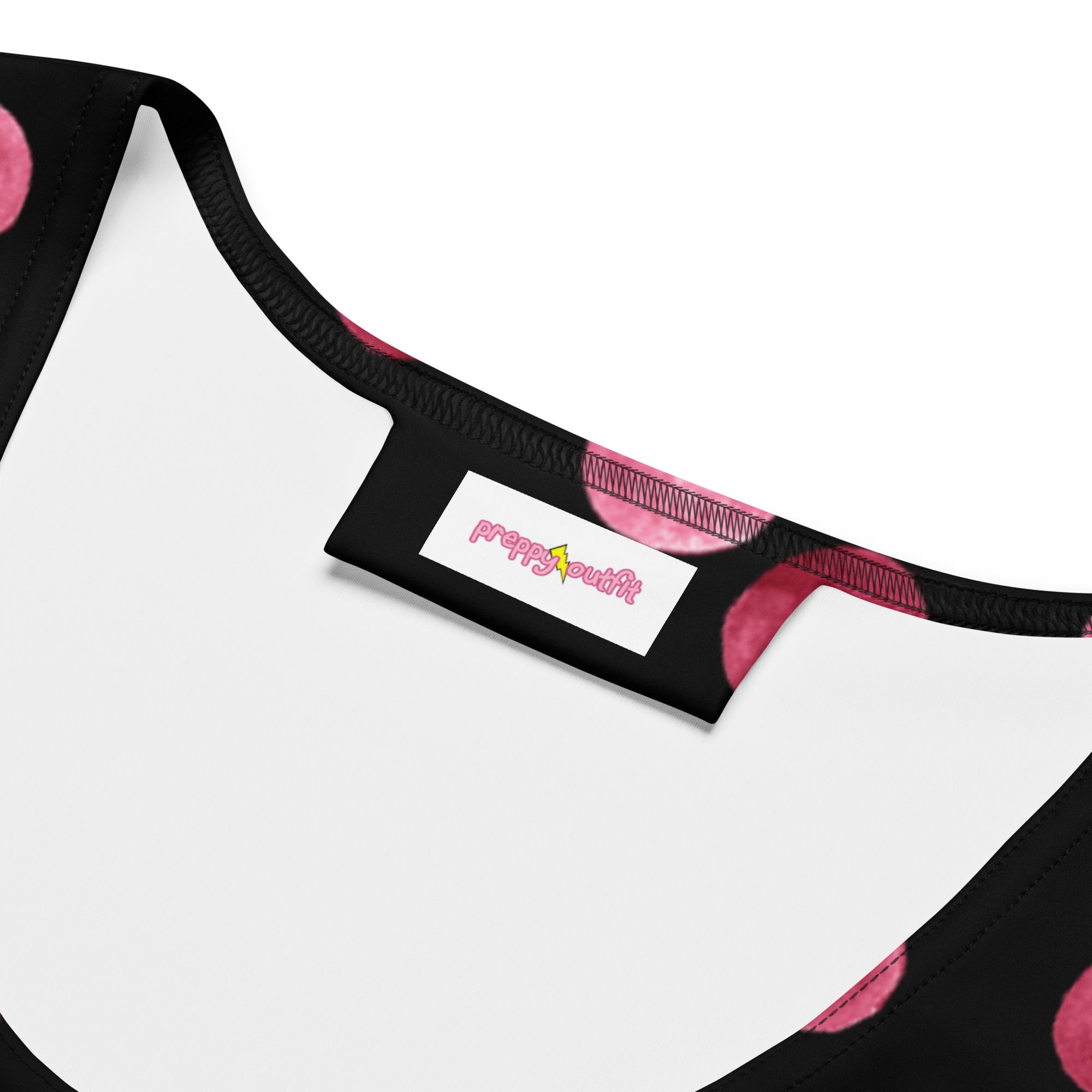 Elegant Black with Pastel Pink Polka Dots Bodycon Mini Dress