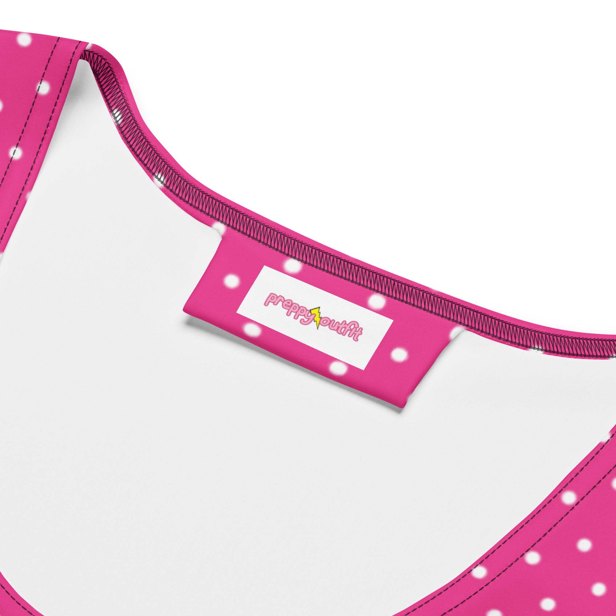 Shocking Hot Pink Polka Dots Bodycon Tank Dress
