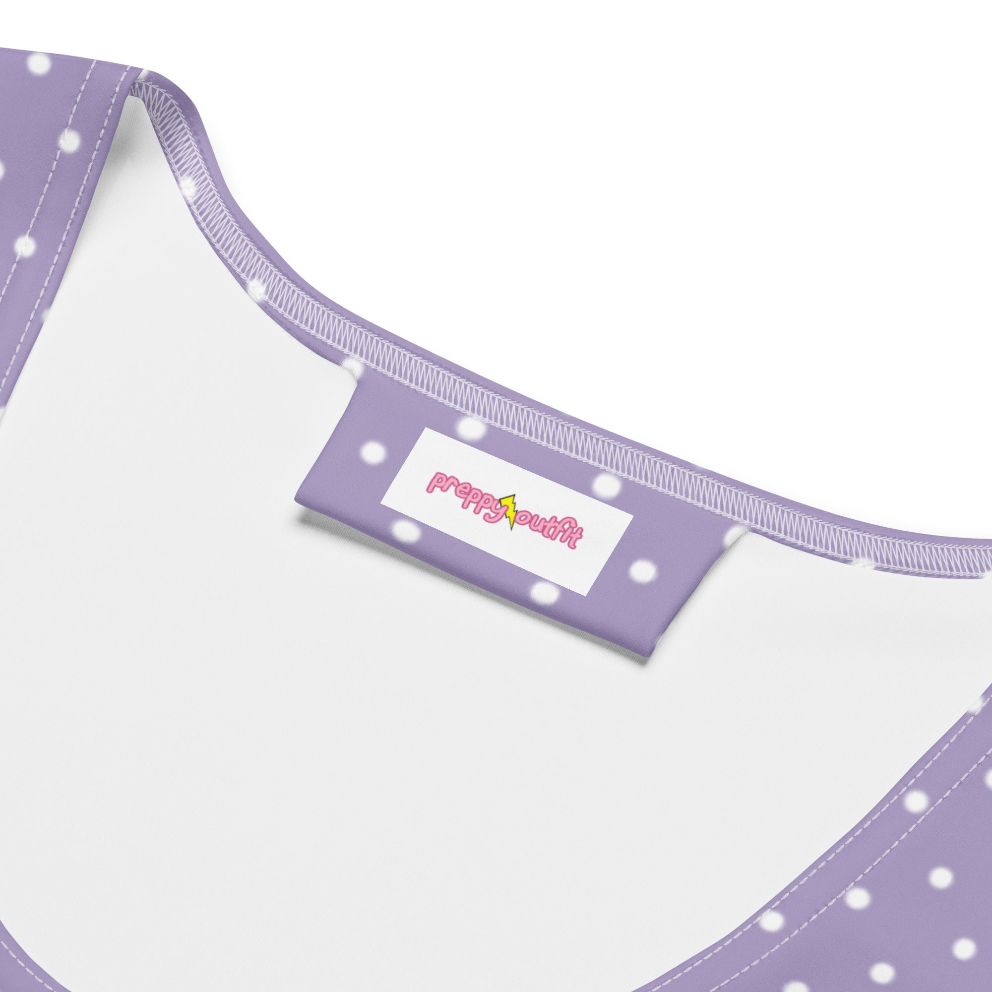 Preppy Pastel Purple Polka Dots Retro Bodycon Tank Dress