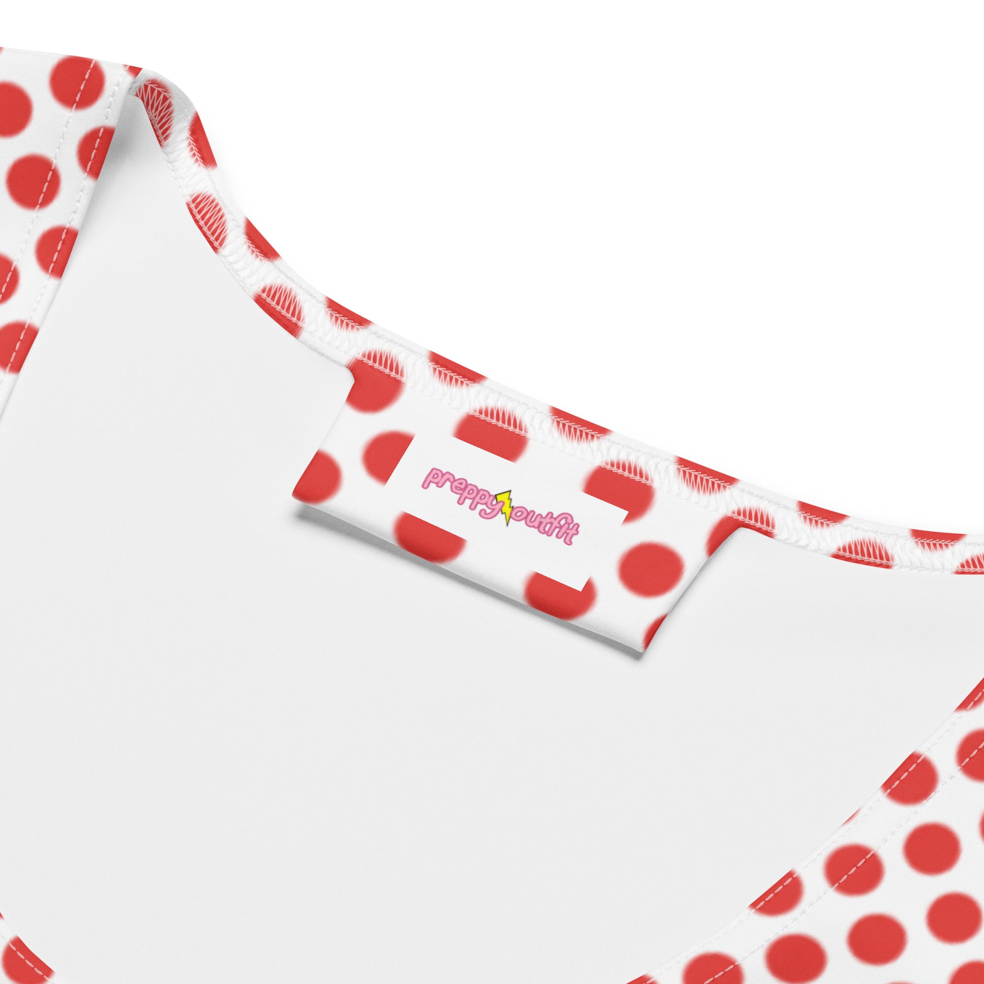 White Dress With Red Polka Dots Bodycon Tank Dress