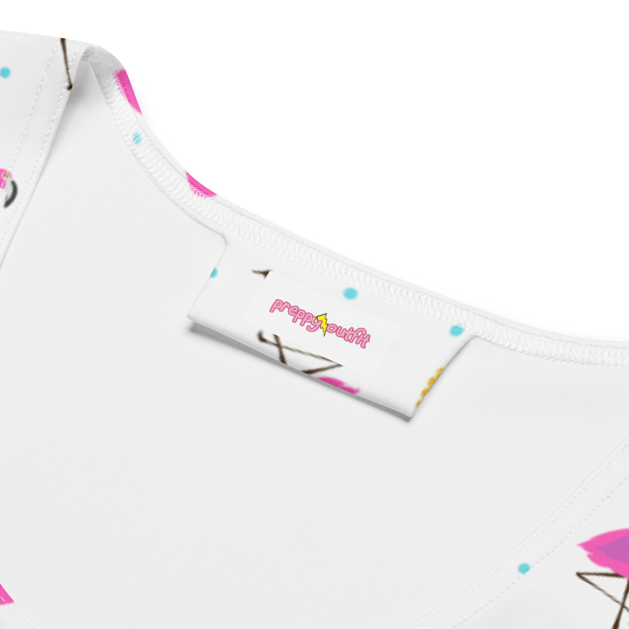 Preppy Pink Flamingo Print Pool Party Bodycon Dress