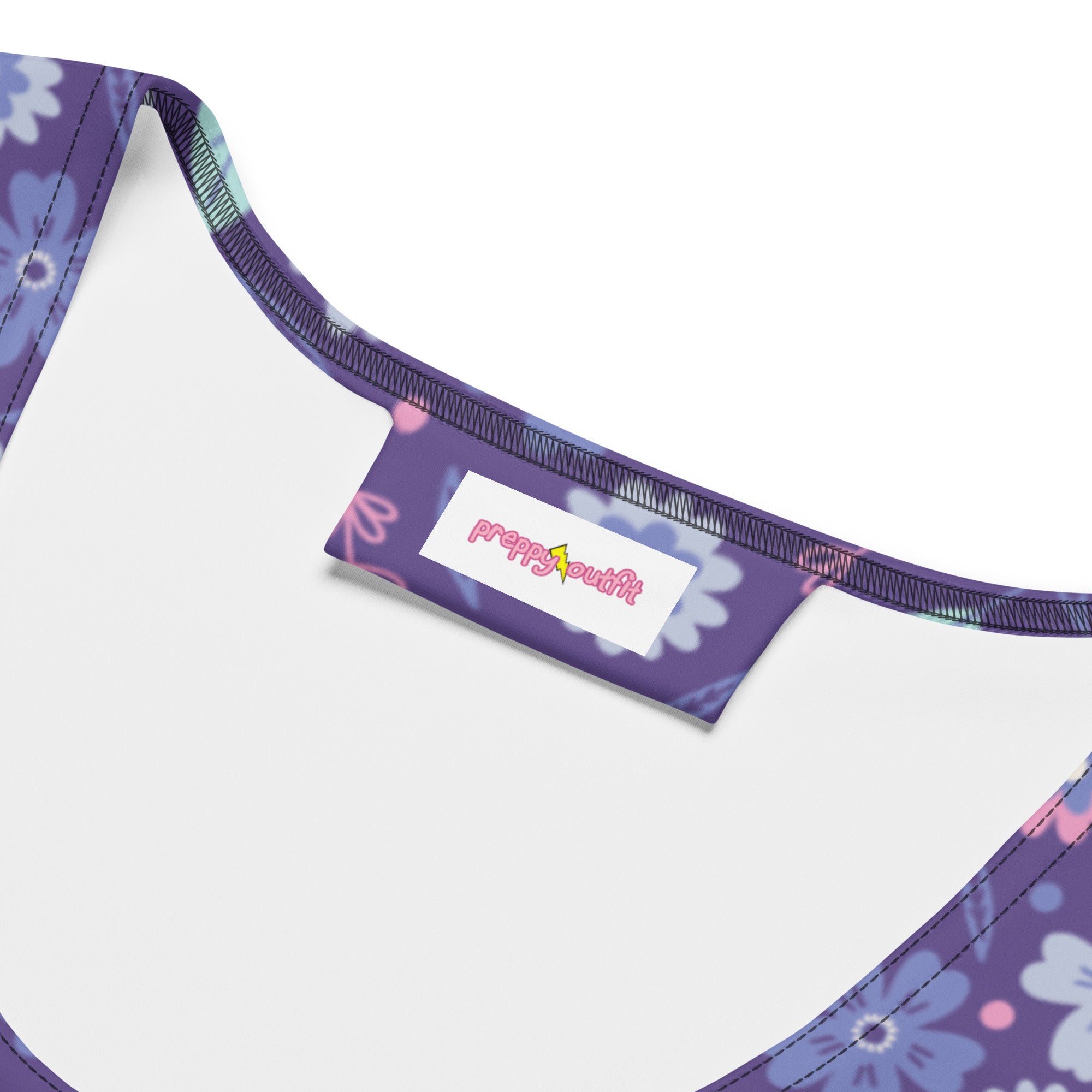 Peppy Pink & Purple Flowers and Leaves Bodycon Tank Dress
