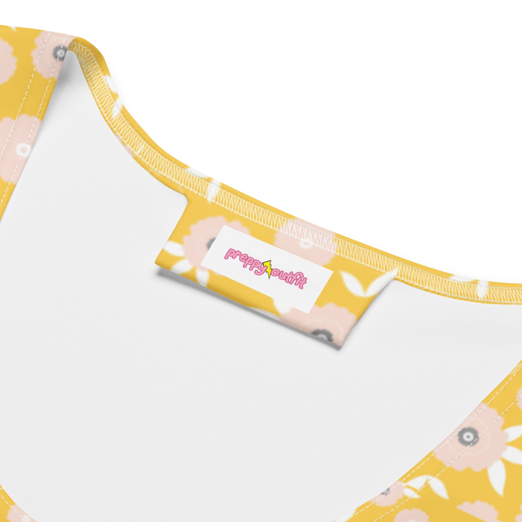 Preppy Sunshine Yellow Floral Bodycon Mini Dress