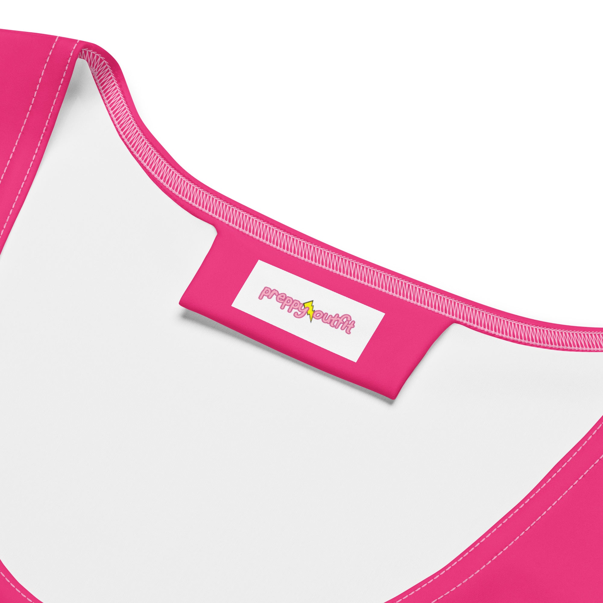 Preppy Hot Pink Bodycon Mini Tank Dress