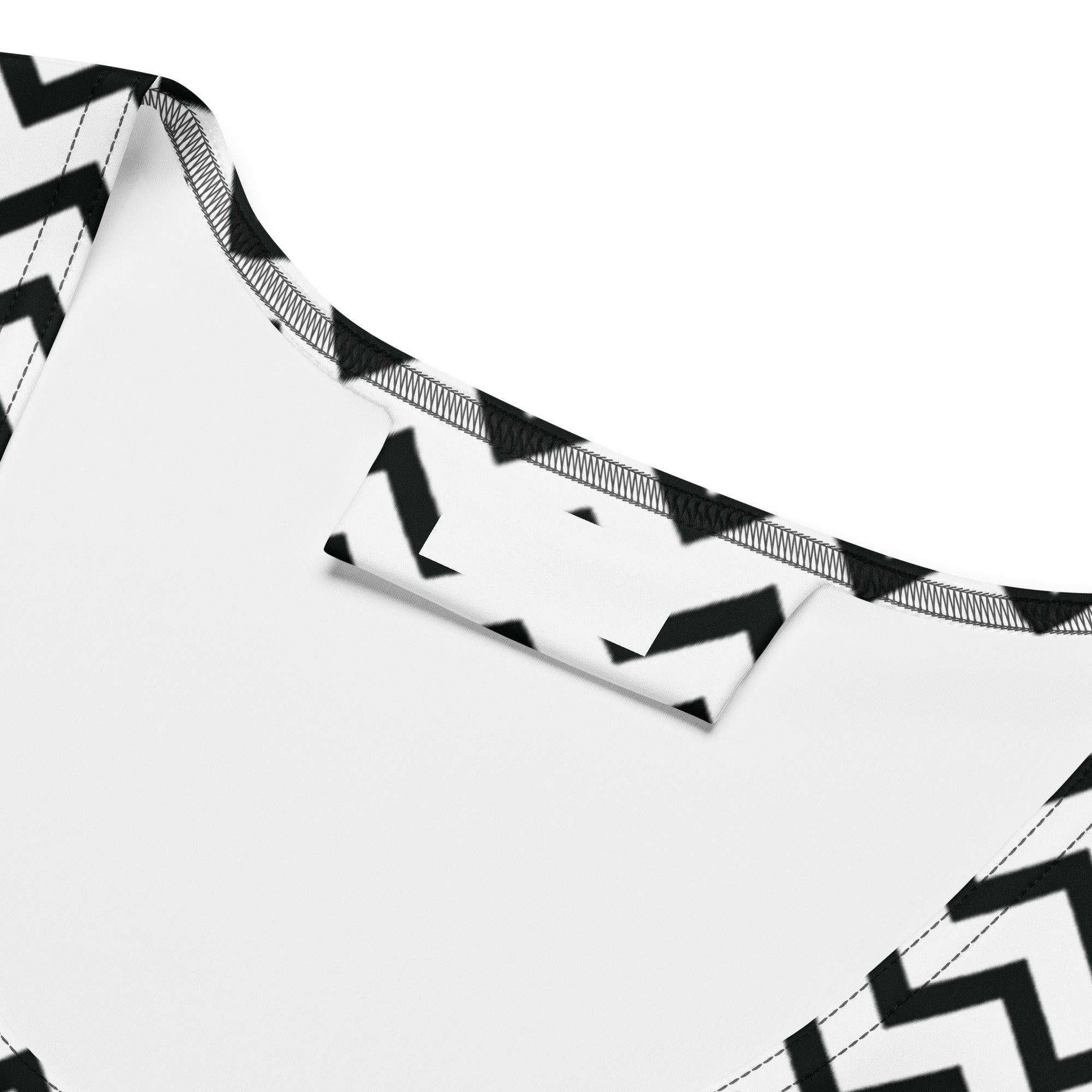 Preppy Black & White Zig Zag Horizontal Striped Bodycon Dress