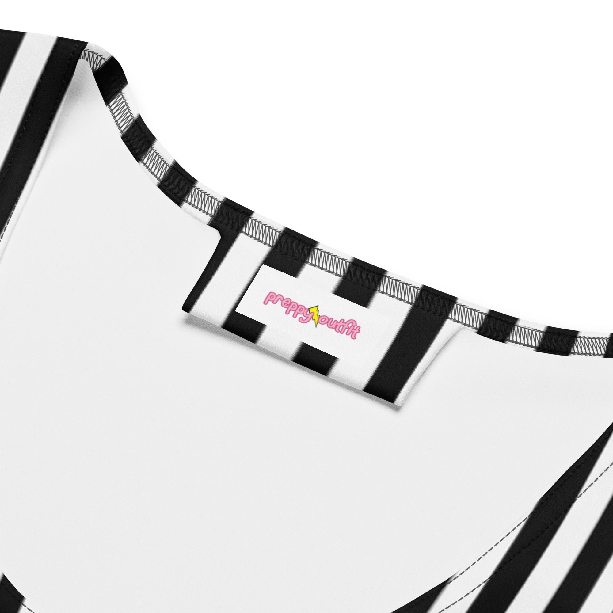 Preppy Vertical Black & White Striped Bodycon Mini Dress