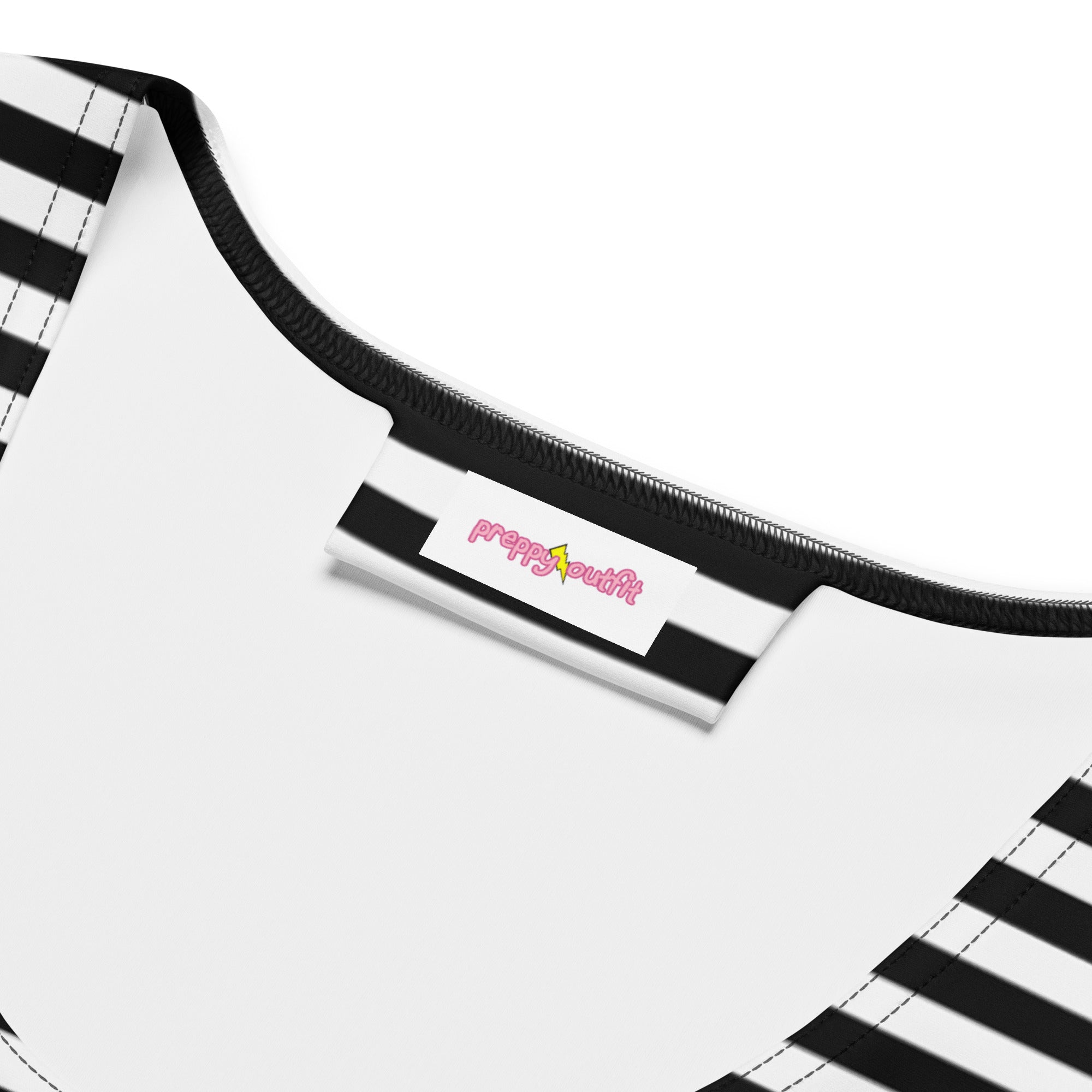Preppy Black & White Horizontal Striped Mini Bodycon Dress