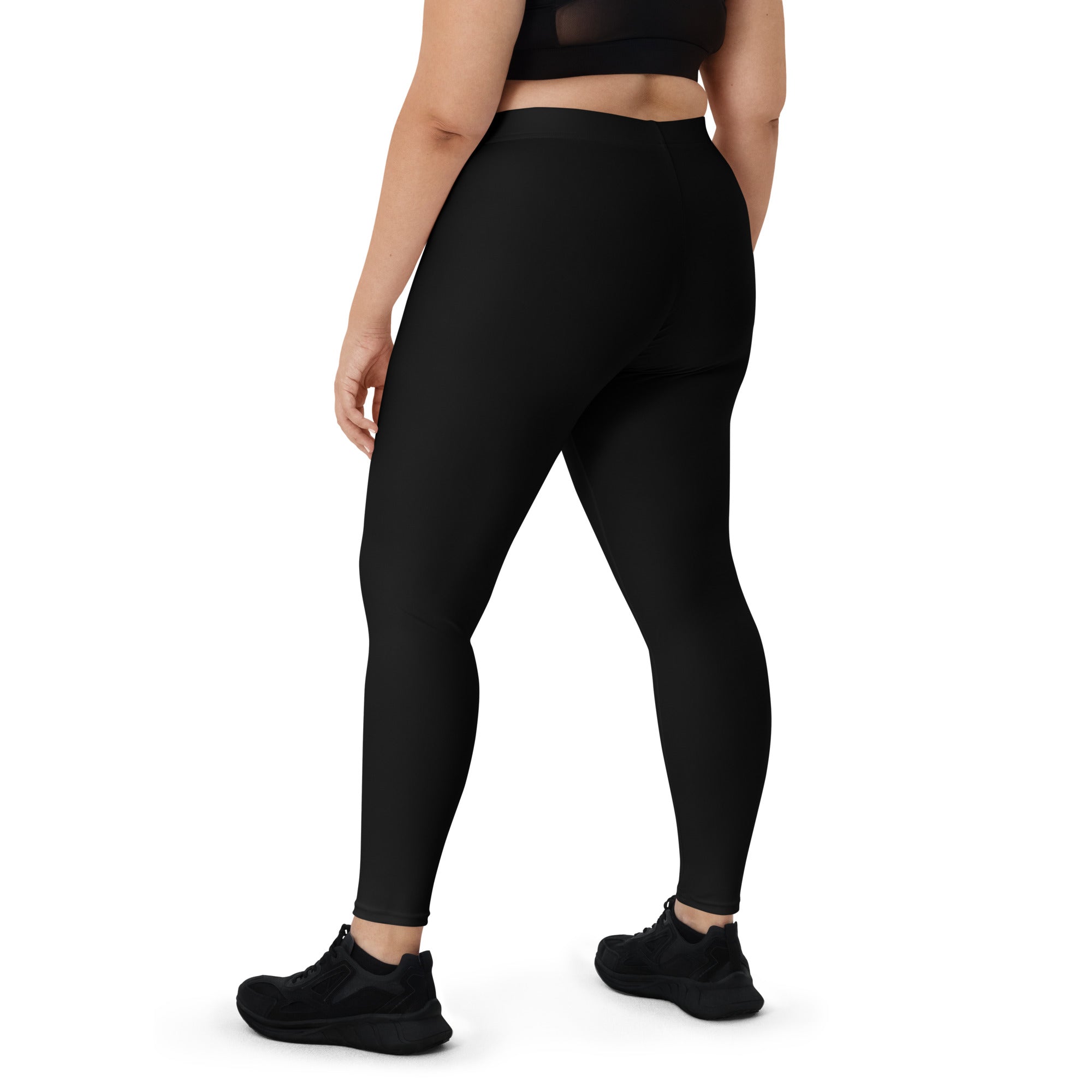 Preppy Plain Black Gym Workout Leggings for Women