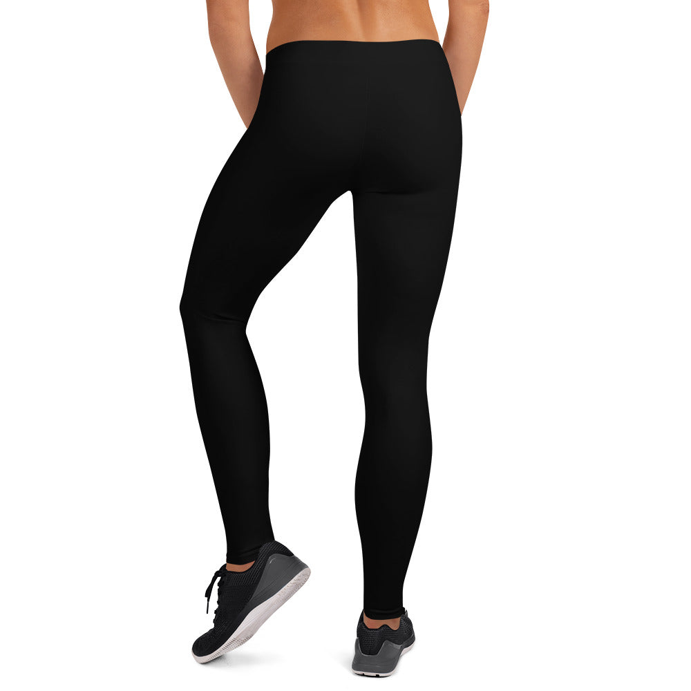 Preppy Plain Black Gym Workout Leggings for Women