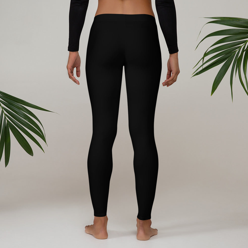 Preppy Plain Black Gym Workout Leggings for Women