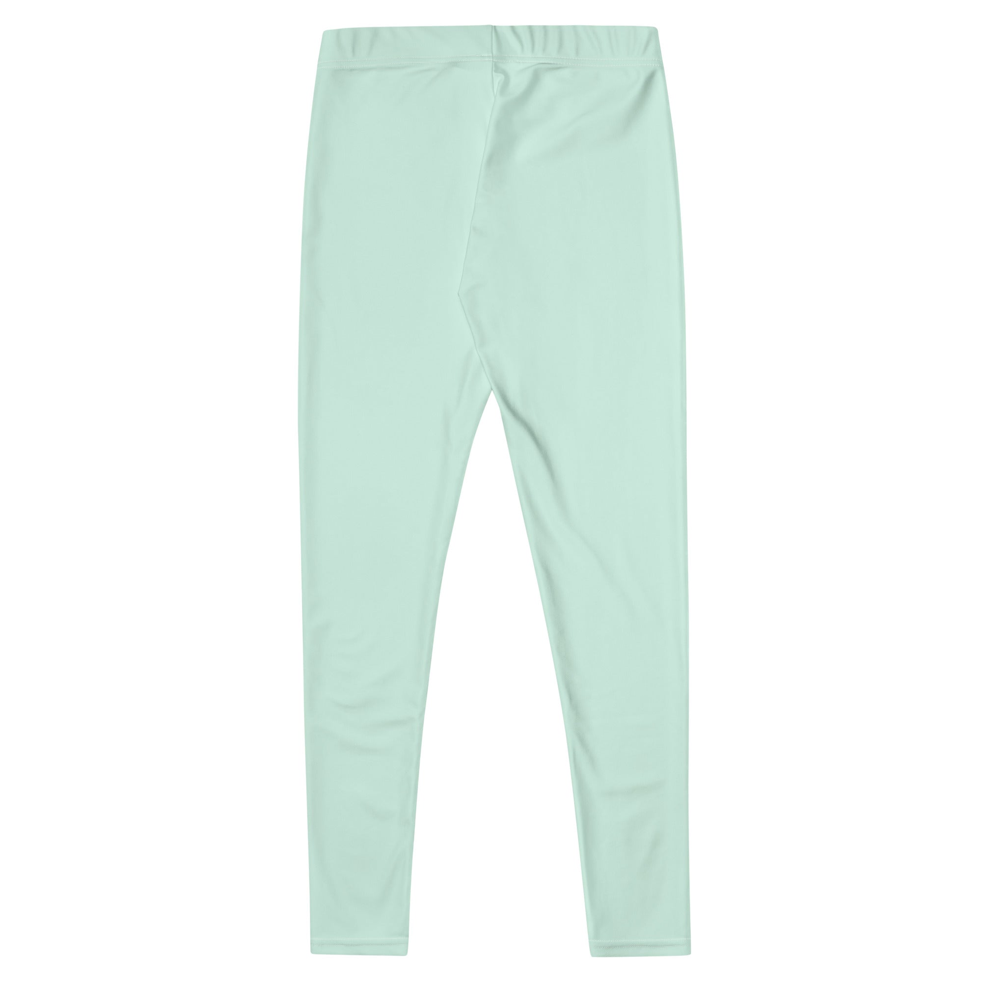 Preppy Plain Sea Green Gym Workout Leggings for Women