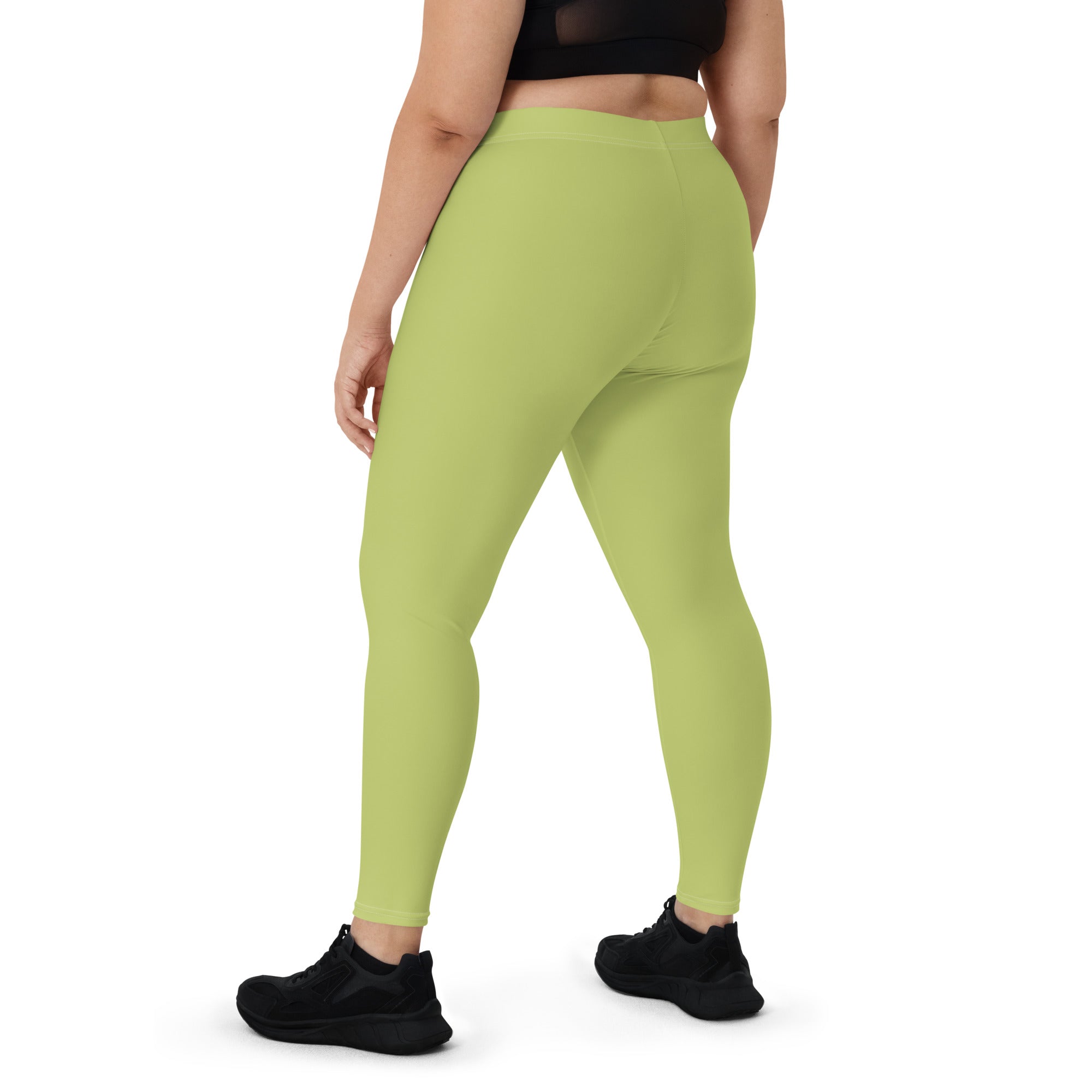 Preppy Plain Olive Green Gym Workout Leggings for Women