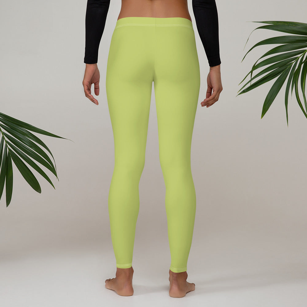 Preppy Plain Olive Green Gym Workout Leggings for Women
