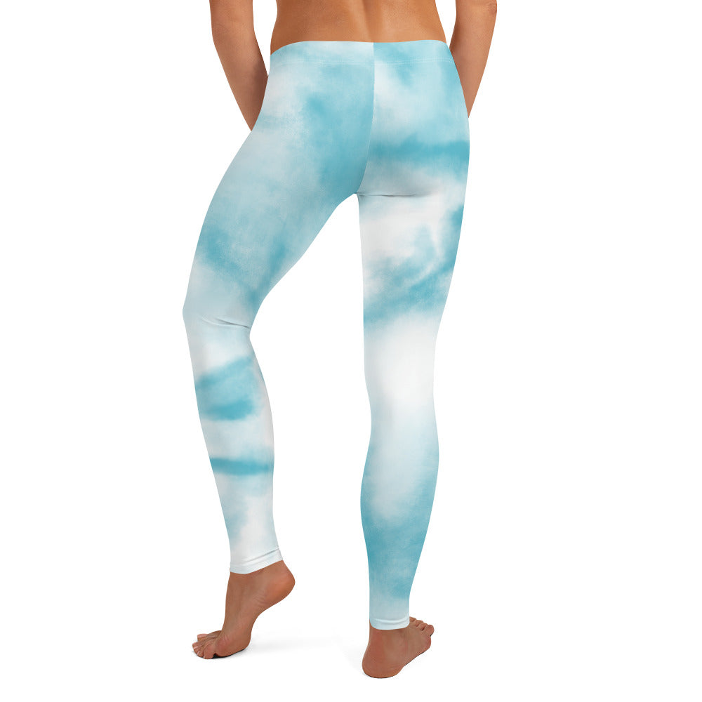 Classy Blue tie Dye Gym & Activewear Leggings for Women