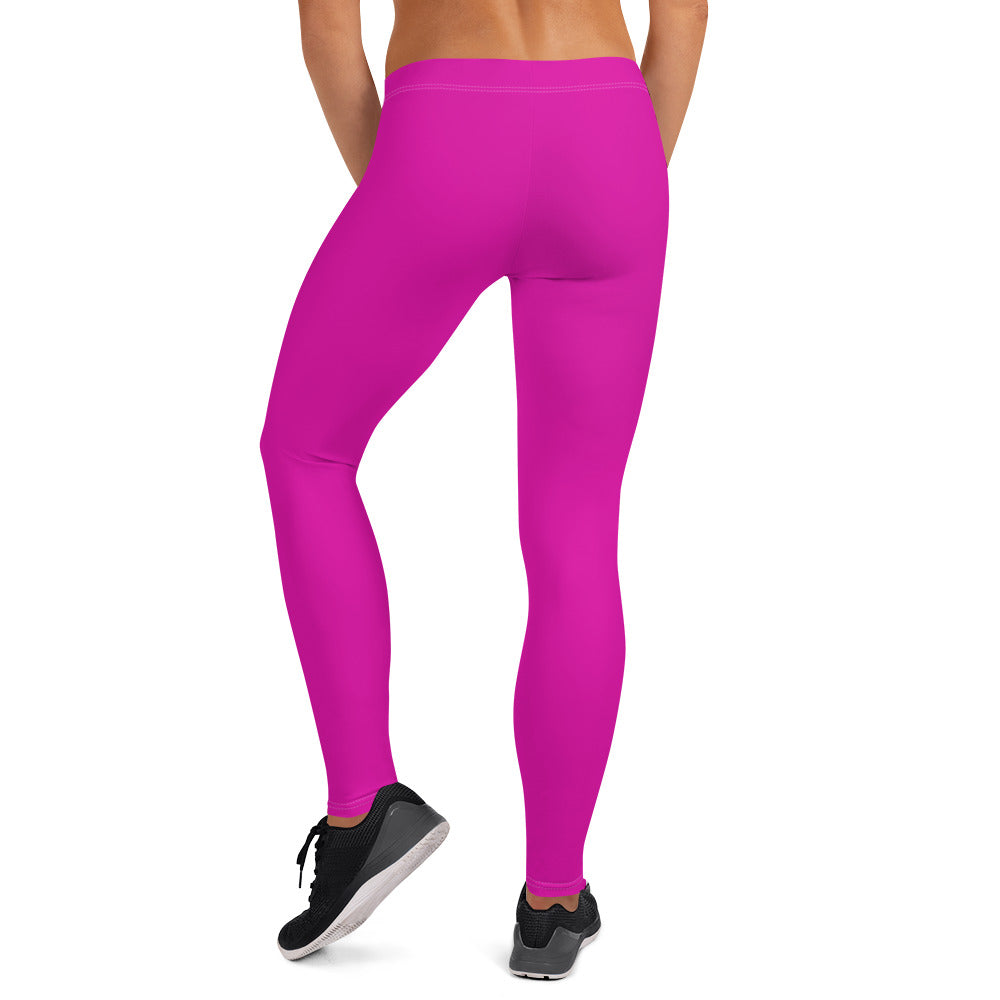 Neon Pink Gym Workout Leggings for Women