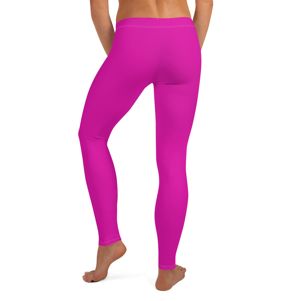 Neon Pink Gym Workout Leggings for Women