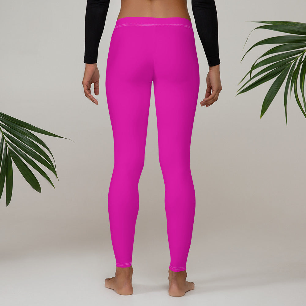 Neon Pink Gym Workout Leggings for Women