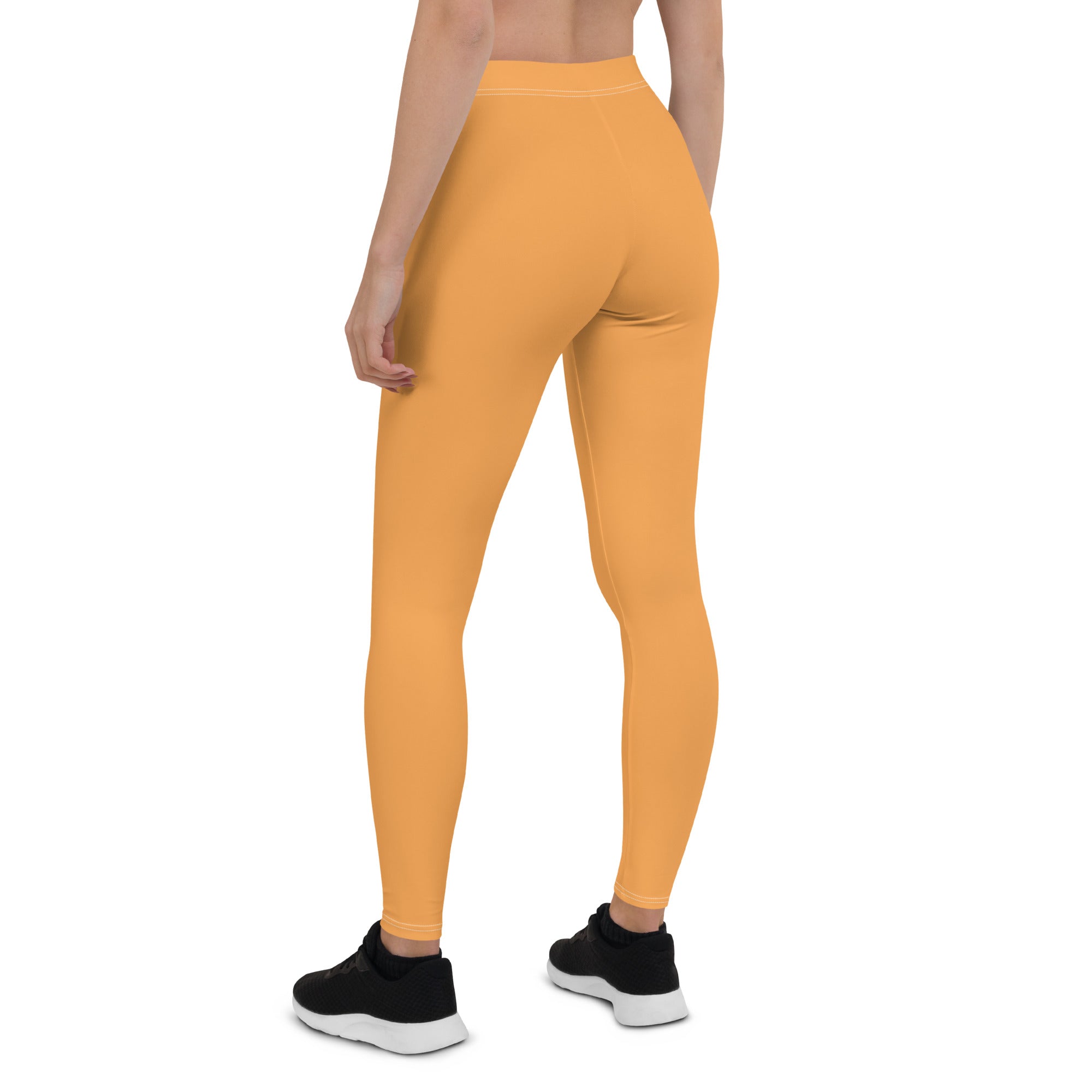 Sporty Orange Running & Gym Workout Leggings for Women