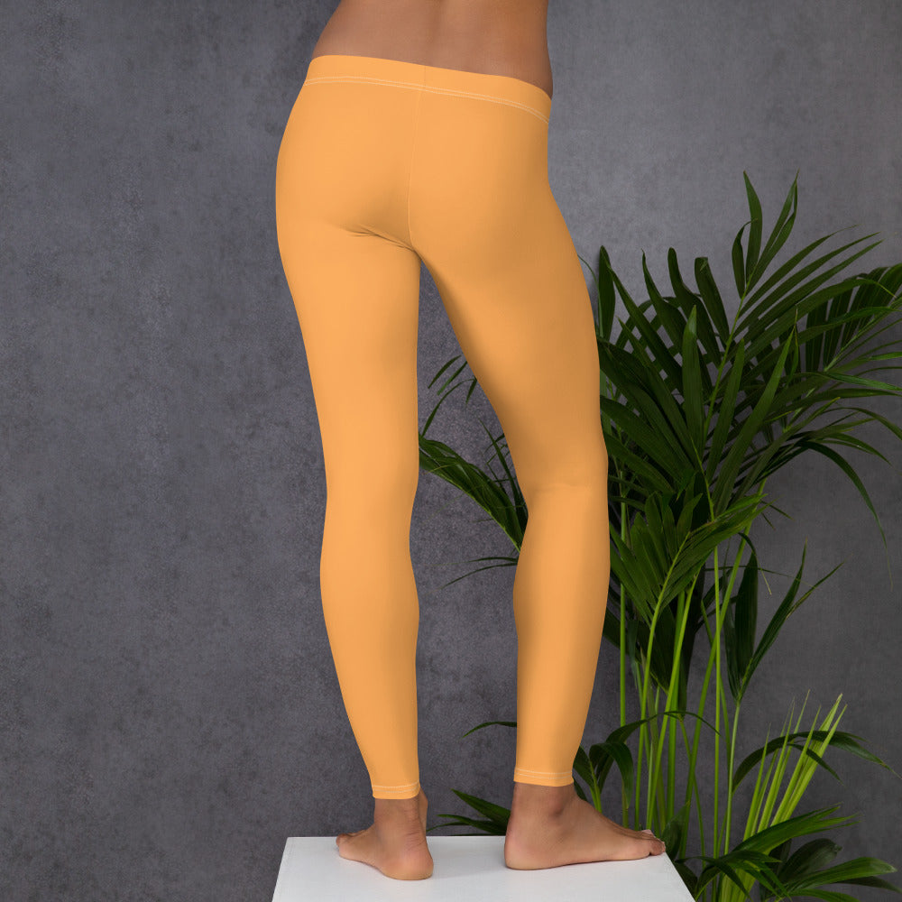 Sporty Orange Running & Gym Workout Leggings for Women