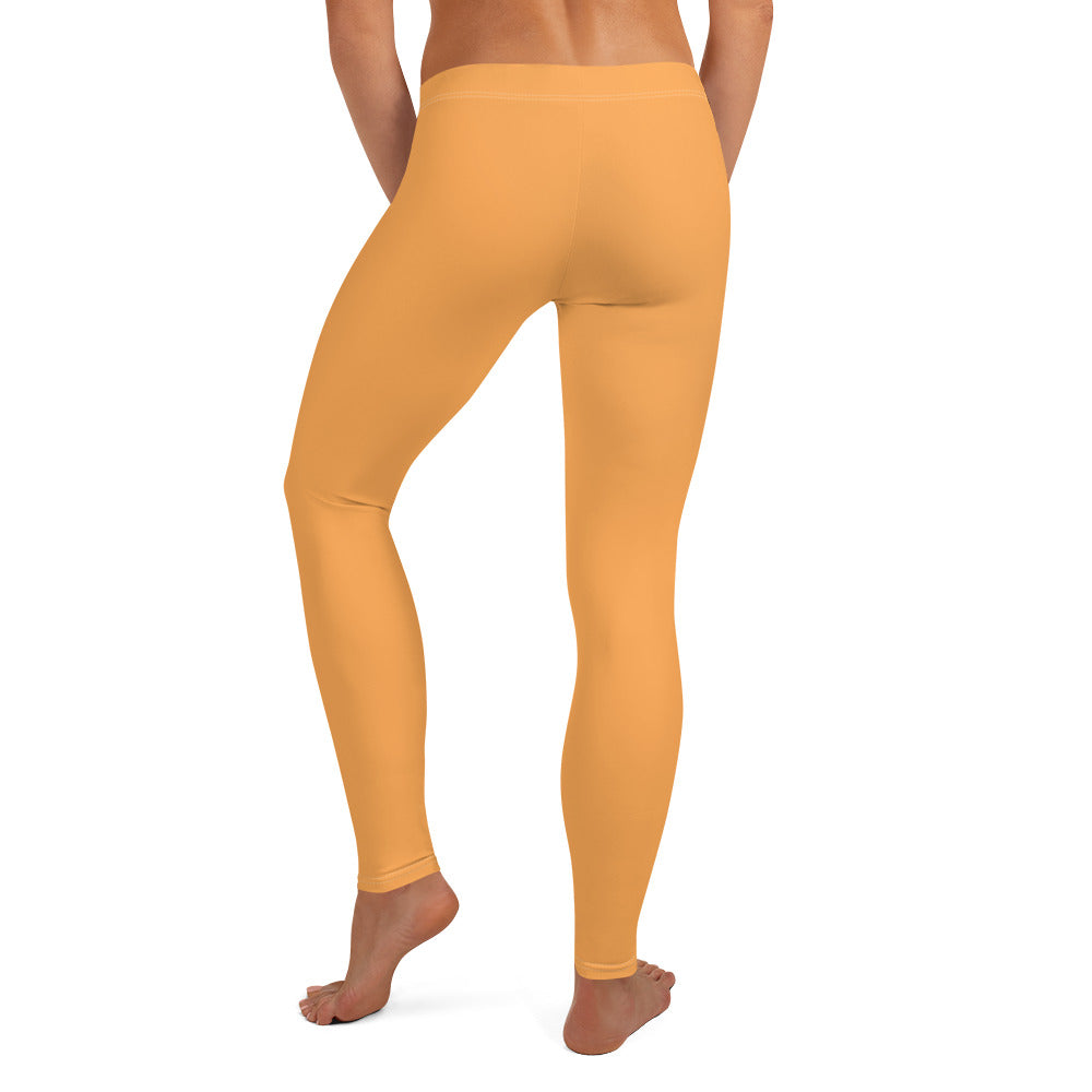 Sporty Orange Running & Gym Workout Leggings for Women
