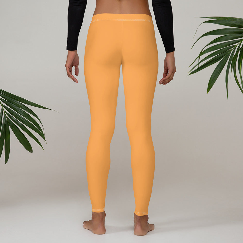 Sporty Orange Running & Gym Workout Leggings for Women