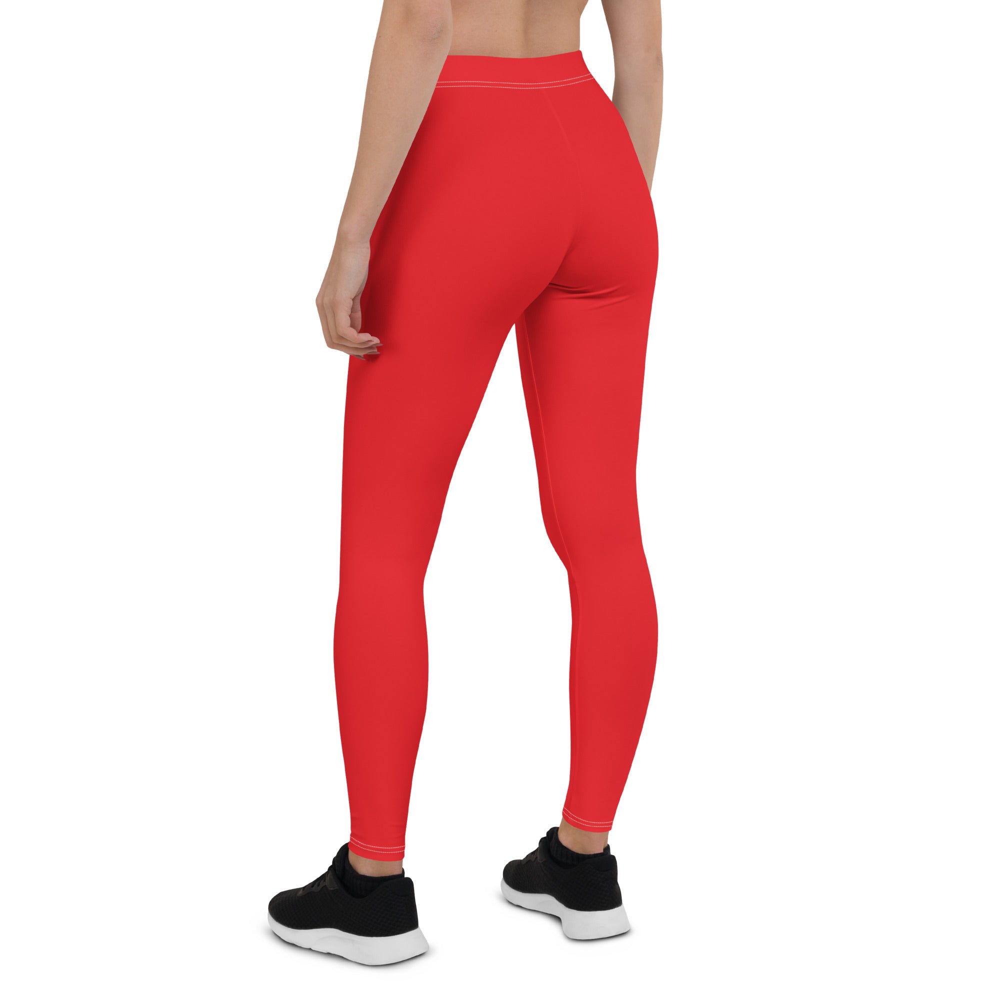 Athletic Red Running & Gym Workout Leggings for Women