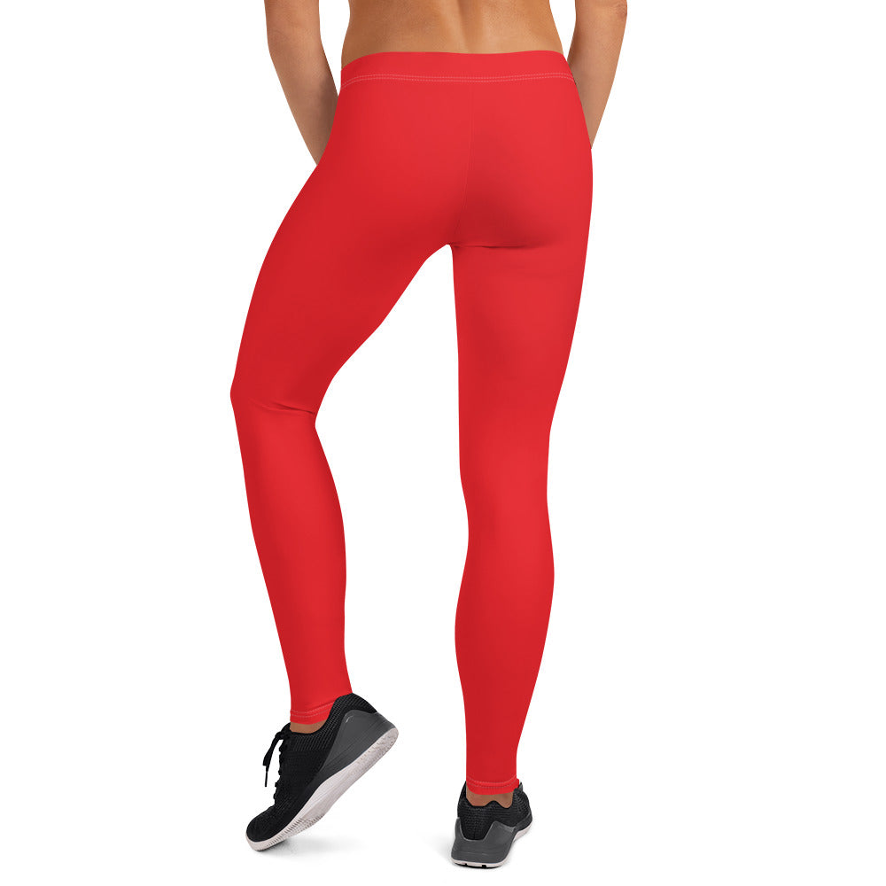Athletic Red Running & Gym Workout Leggings for Women