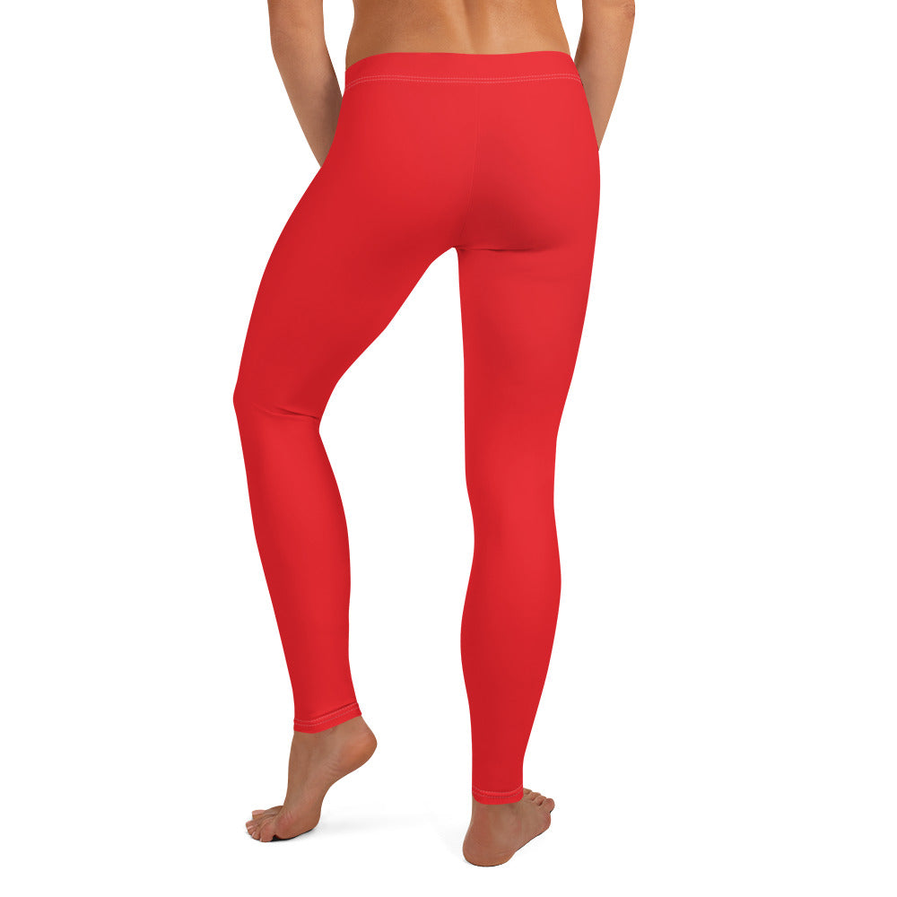 Athletic Red Running & Gym Workout Leggings for Women