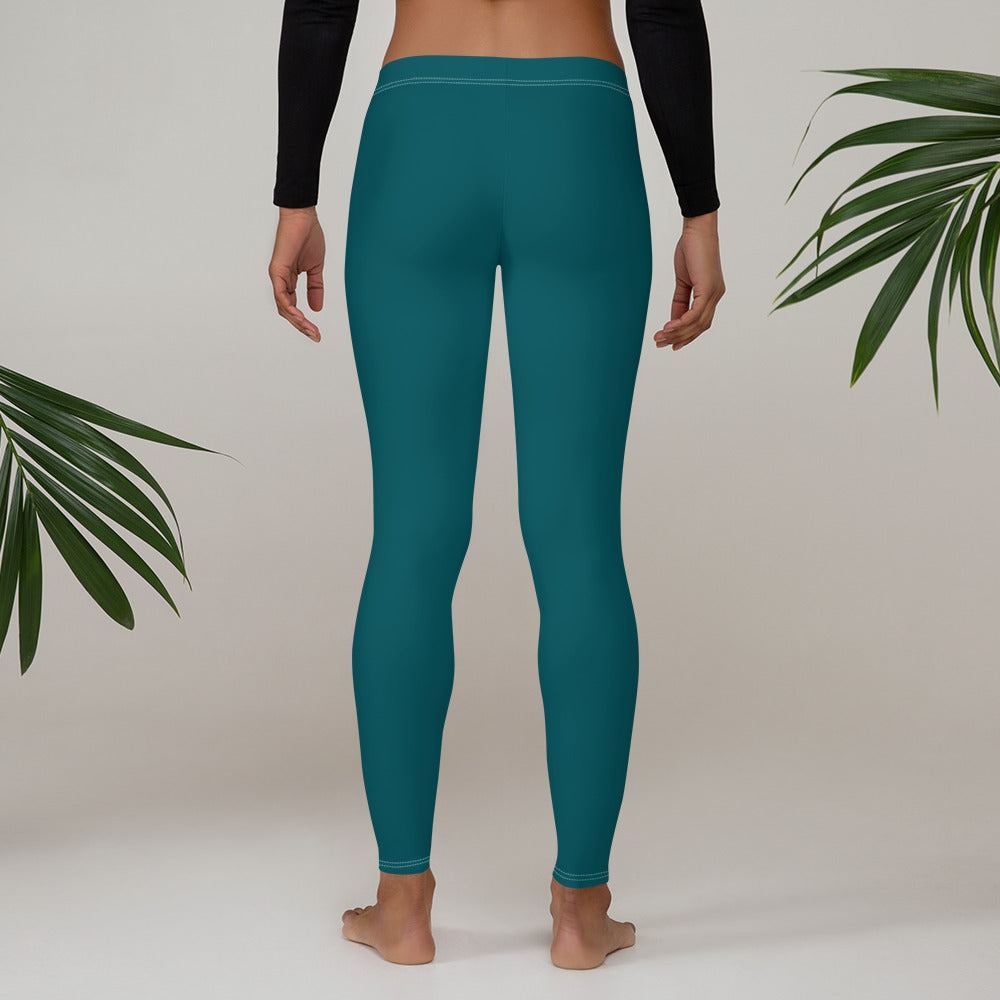 Seamless Teal Running & Gym Workout Leggings for Women