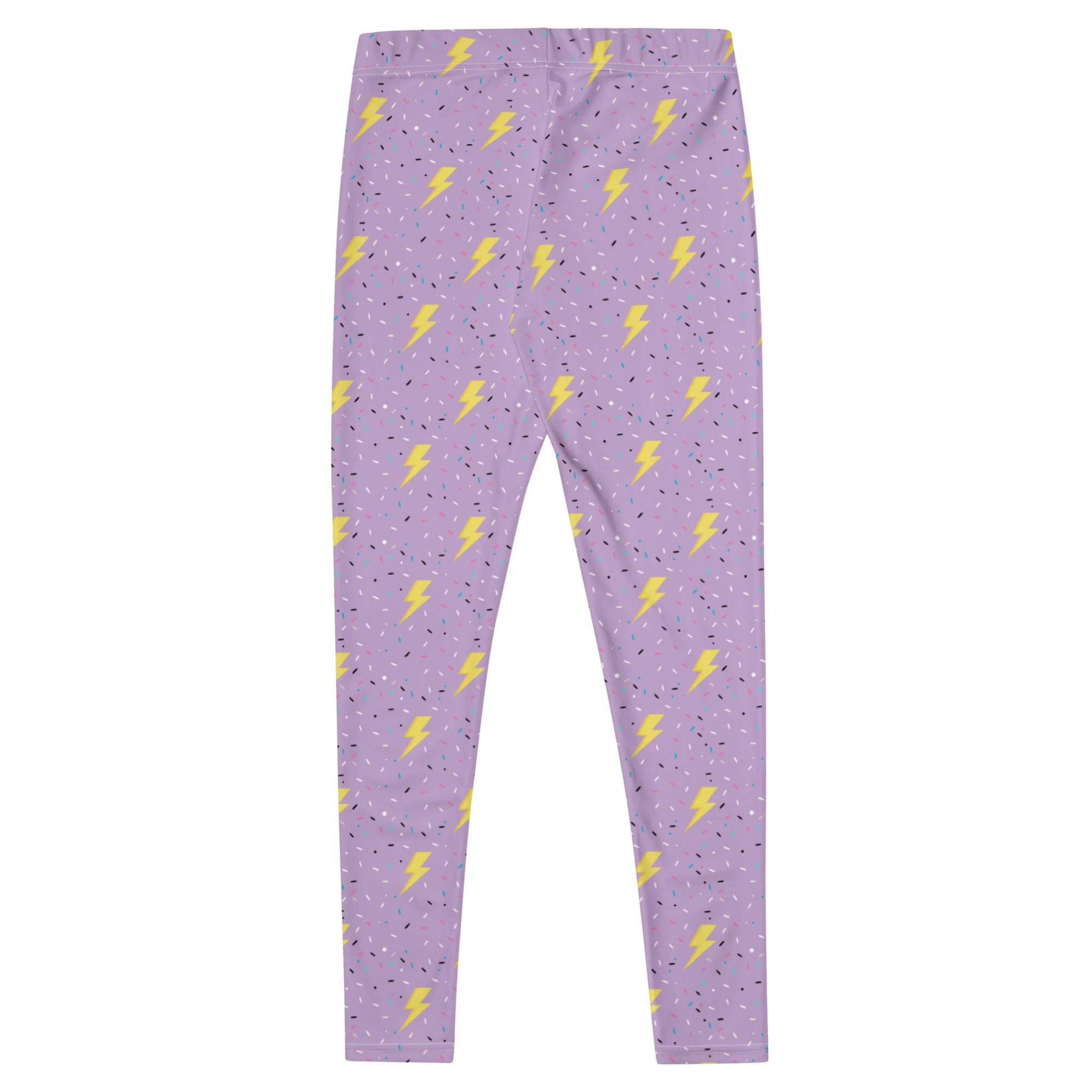 Preppy Purple Lightning Bolts Running & Gym Workout Leggings