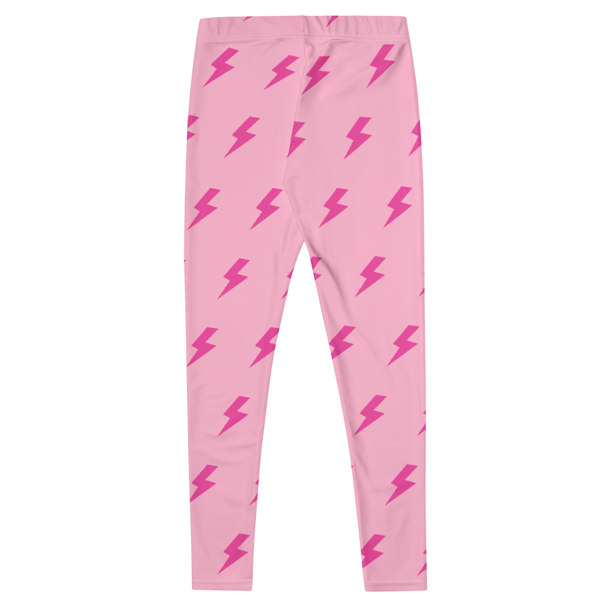 Preppy Pink Lightning Bolts Running & Gym Leggings