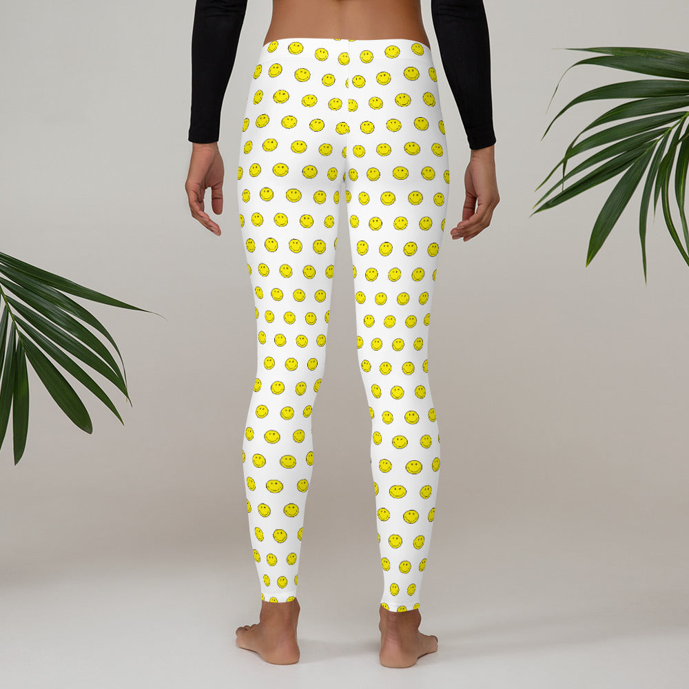 Preppy Smiley Face Running & Gym Leggings