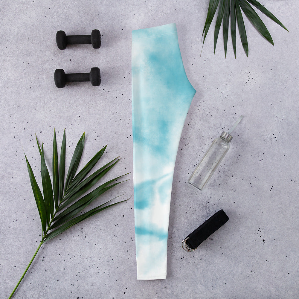 Classy Blue tie Dye Gym & Activewear Leggings for Women